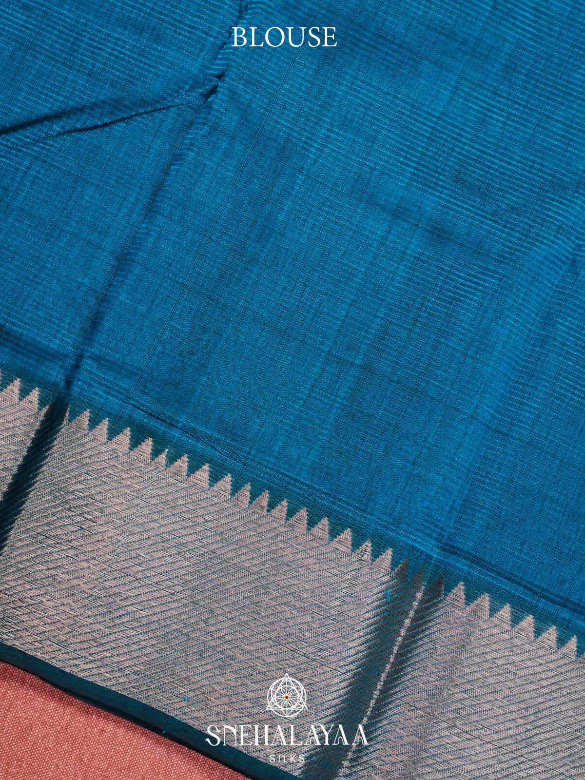 Peacock Blue Mangalgiri Silk Cotton Saree