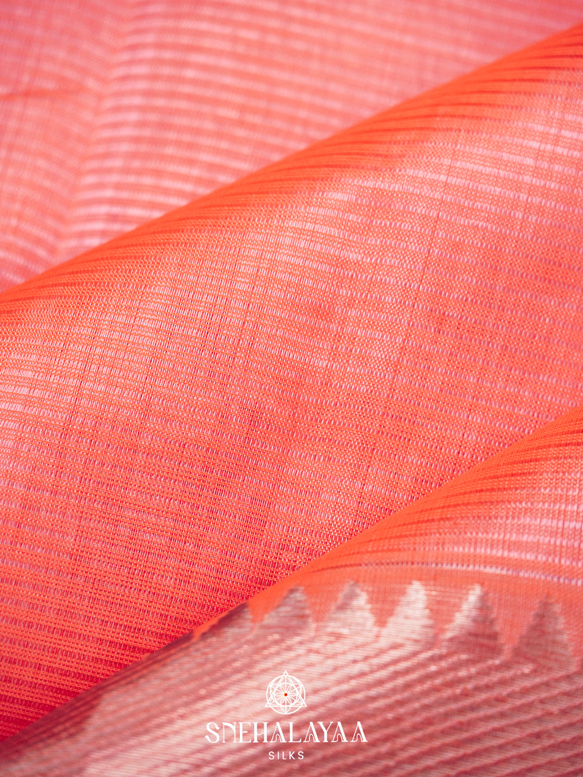 Peach Mangalgiri Silk Cotton Saree