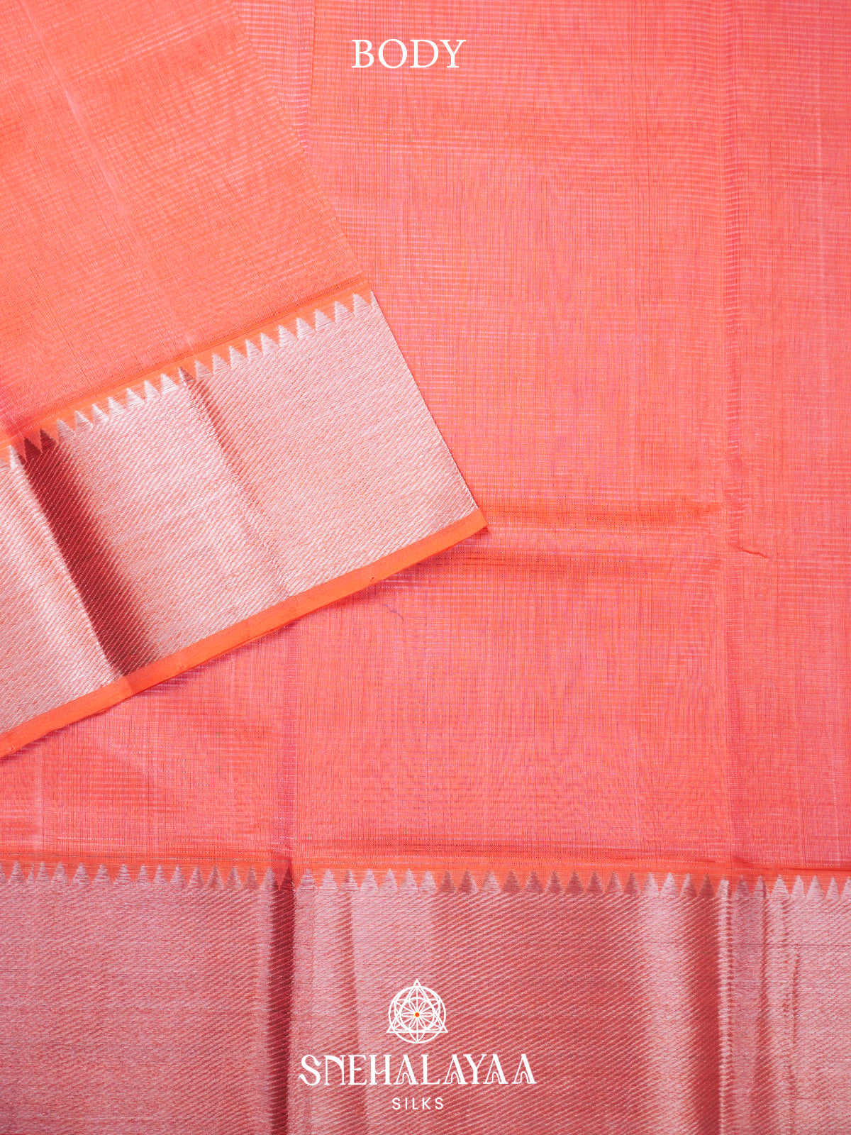 Peach Mangalgiri Silk Cotton Saree