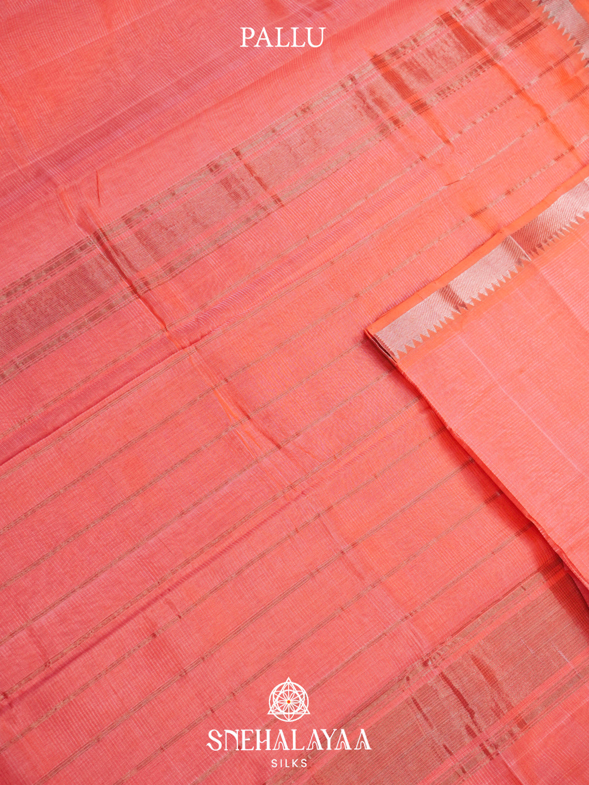 Peach Mangalgiri Silk Cotton Saree