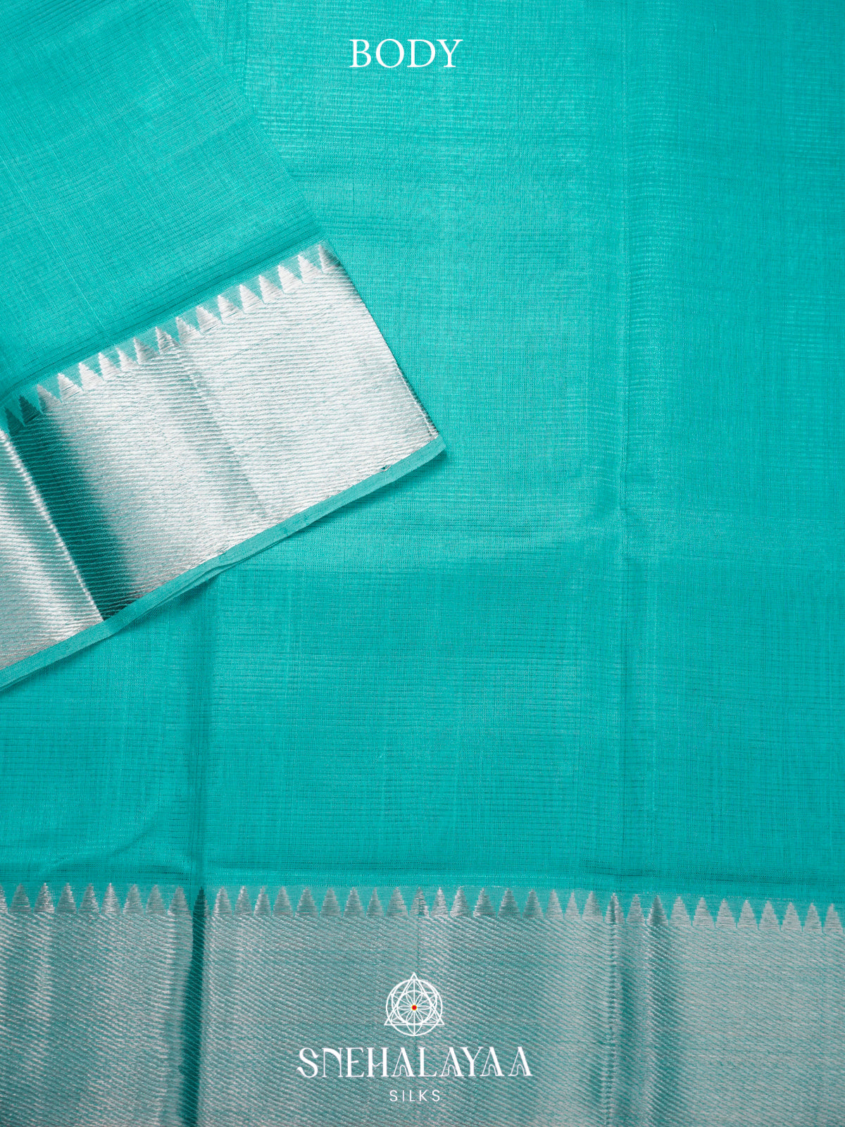 Aqua Green Mangalgiri Silk Cotton Saree