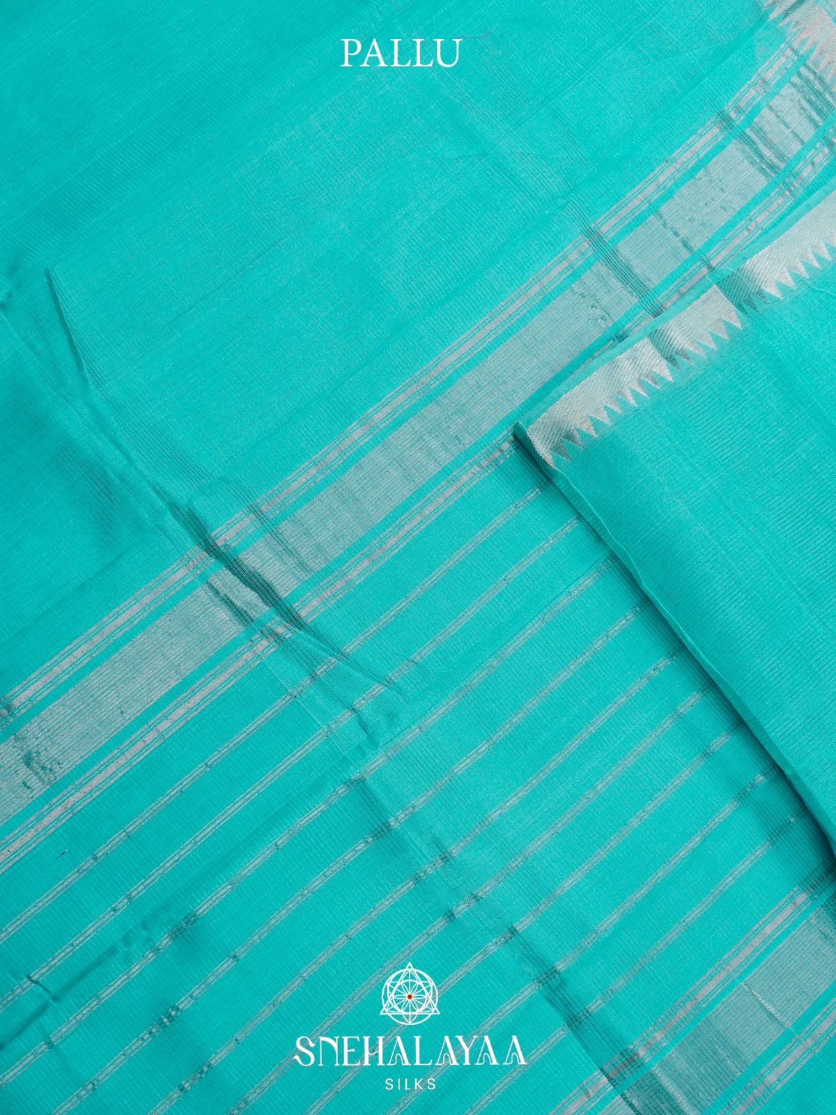 Aqua Green Mangalgiri Silk Cotton Saree