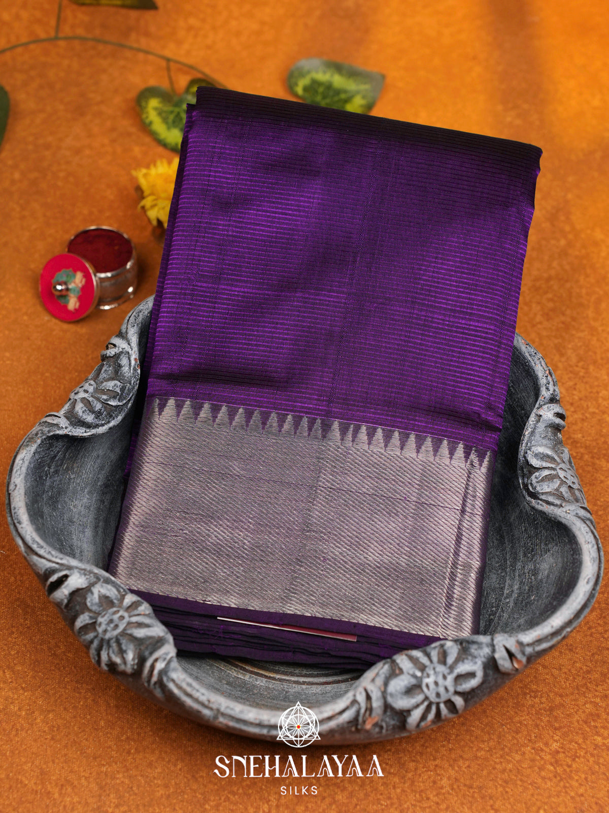 Purple Mangalgiri Silk Cotton Saree