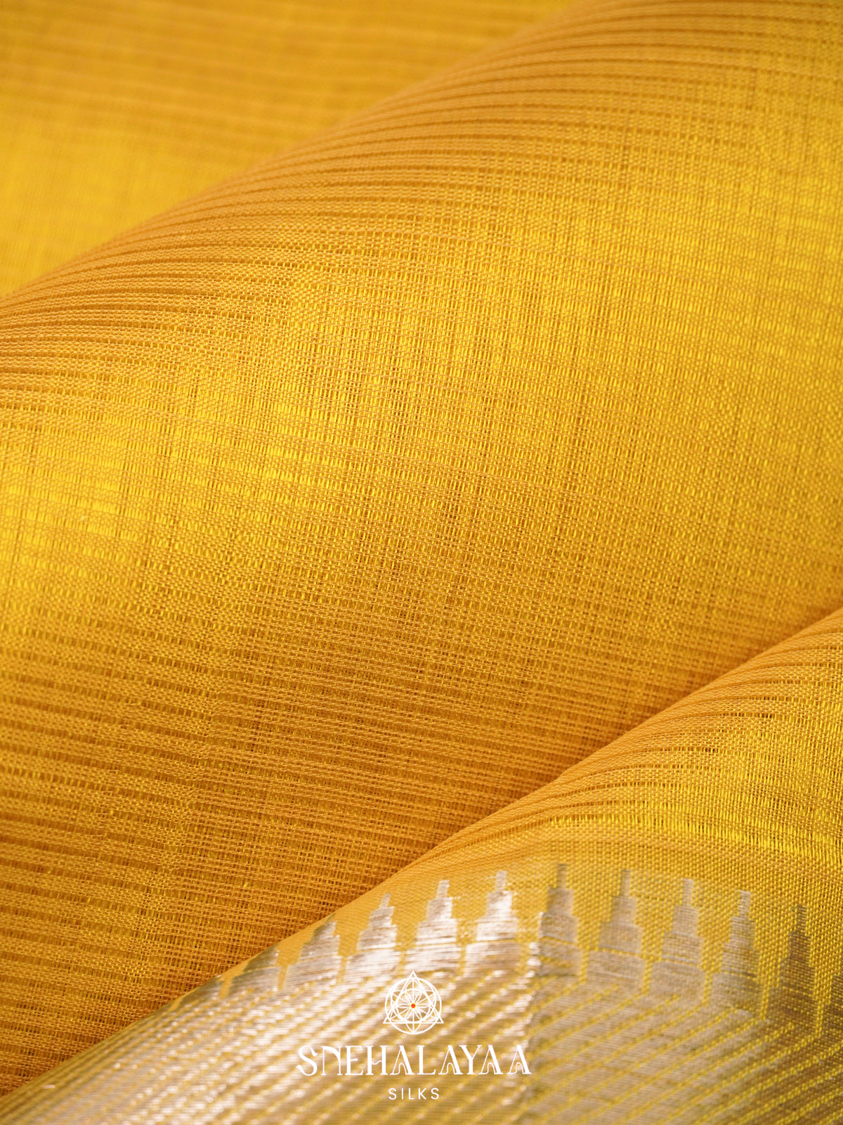 Mango Yellow Mangalgiri Silk Cotton Saree