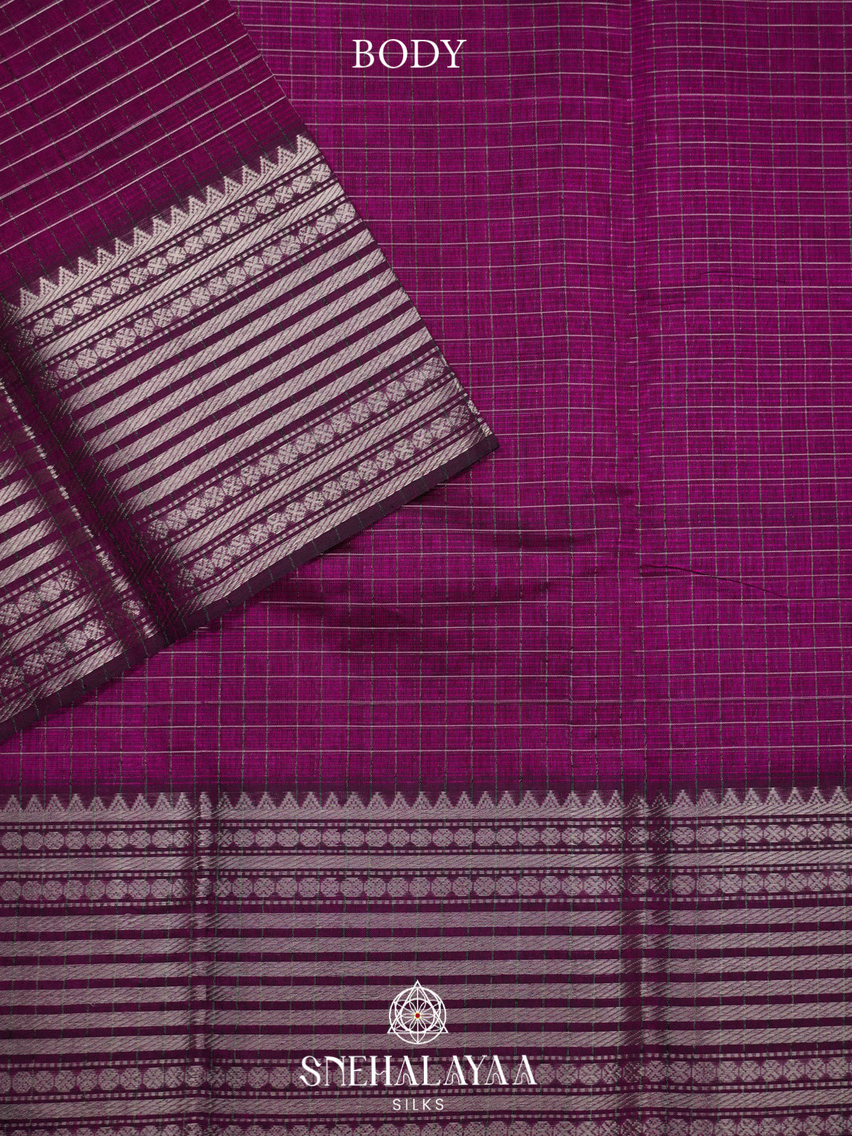 Mangenta Mangalgiri Silk Cotton Saree