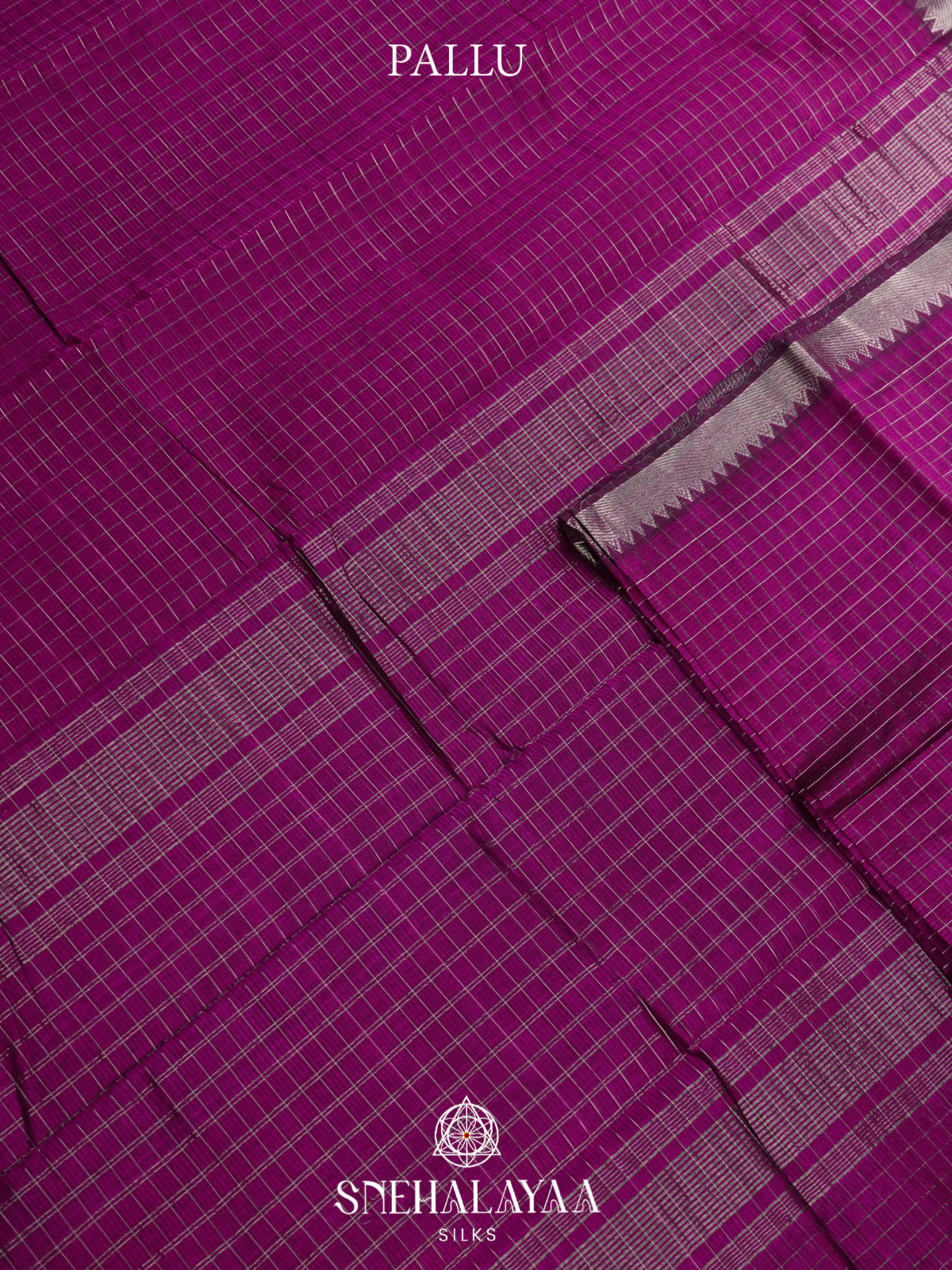 Mangenta Mangalgiri Silk Cotton Saree