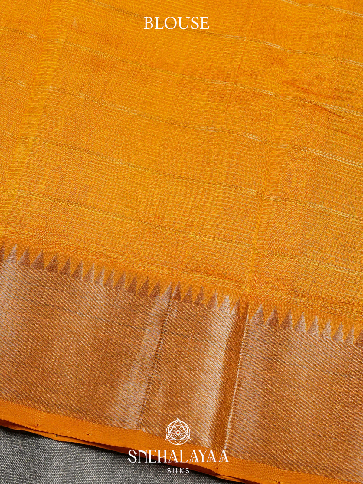 Mustard Yellow Mangalagiri Silk Cotton Saree with Zari Checks