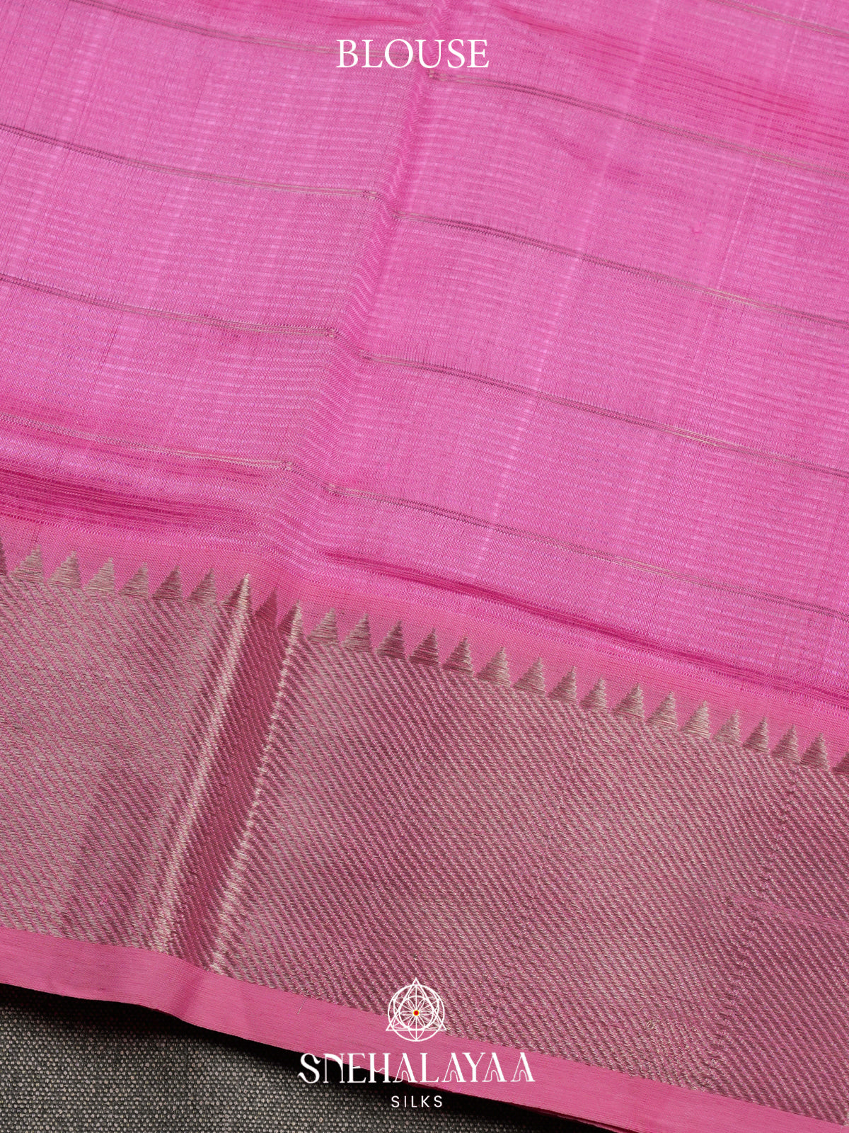 Baby Pink Mangalagiri Silk Cotton Saree with Zari Checks