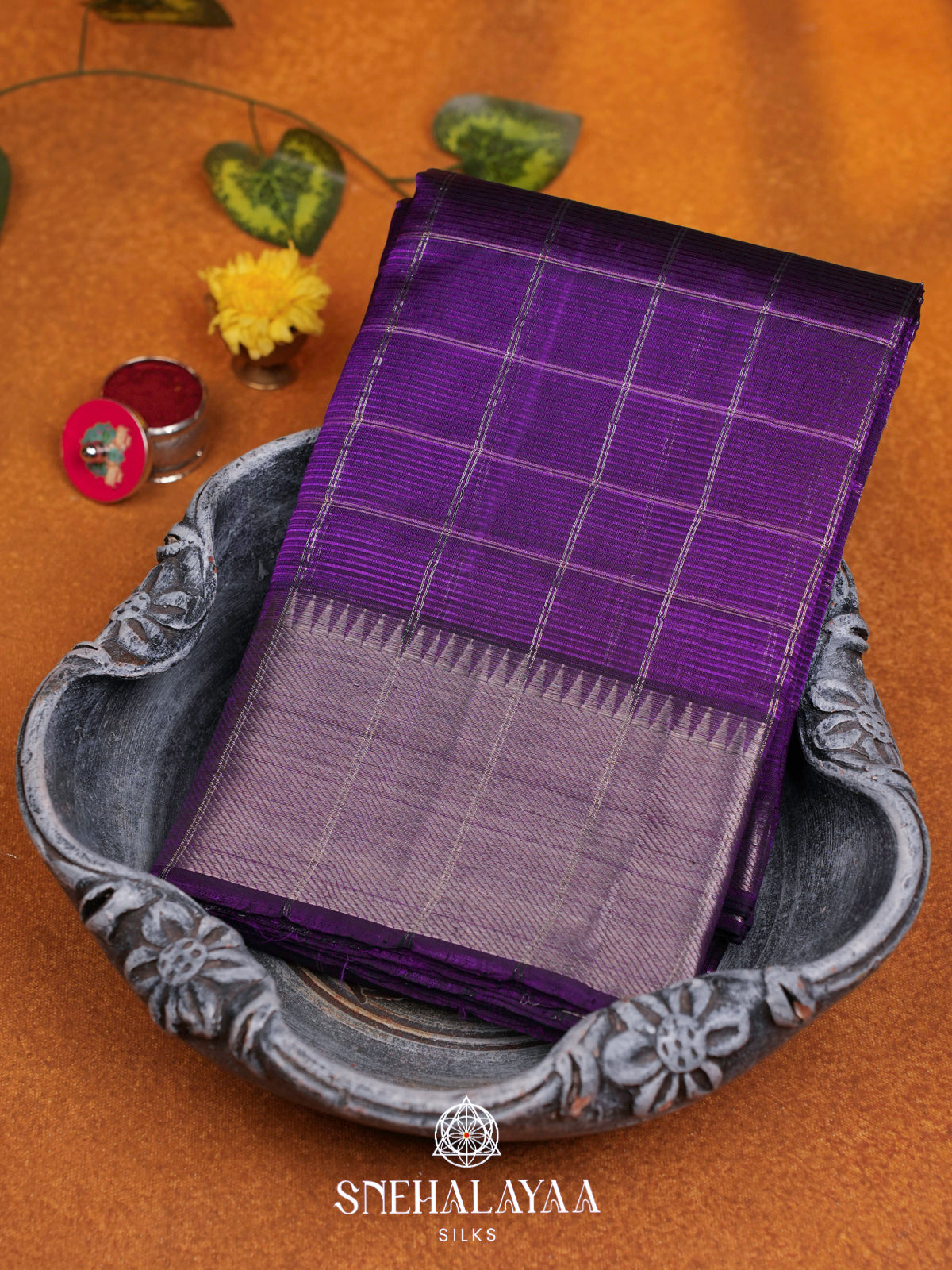 Purple Mangalgiri Silk Cotton Saree