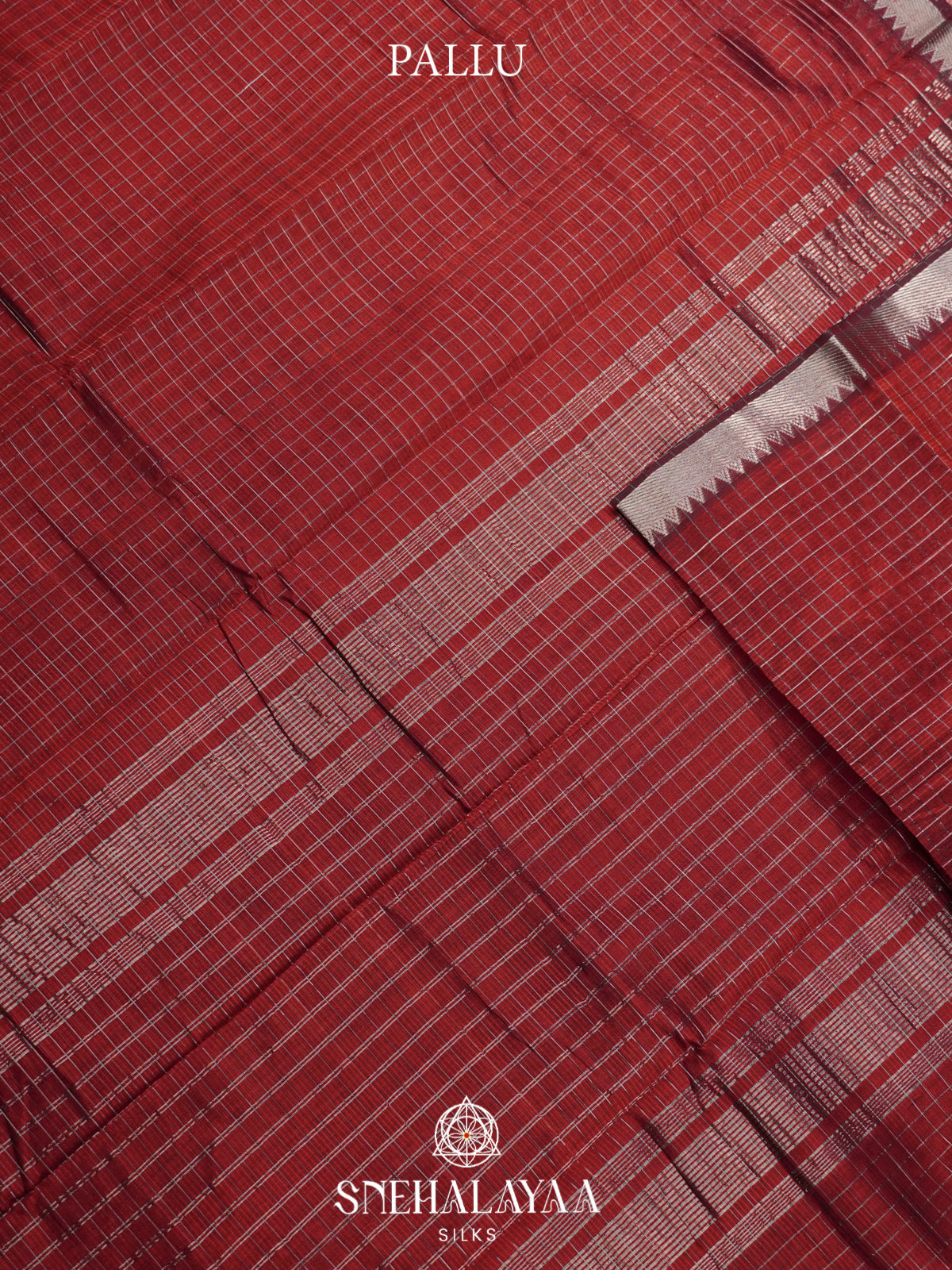 Maroon Mangalgiri Silk Cotton Saree