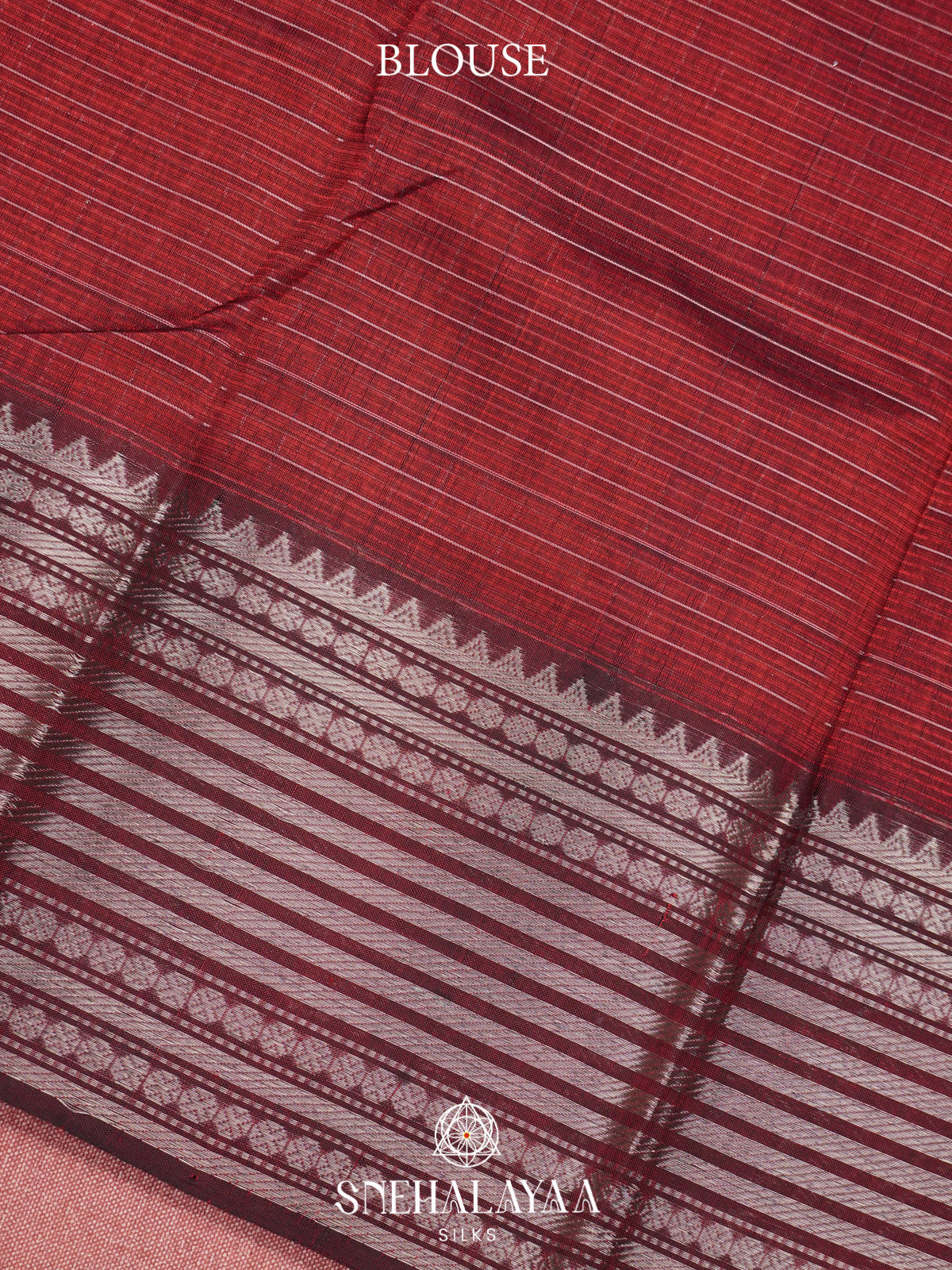 Maroon Mangalgiri Silk Cotton Saree