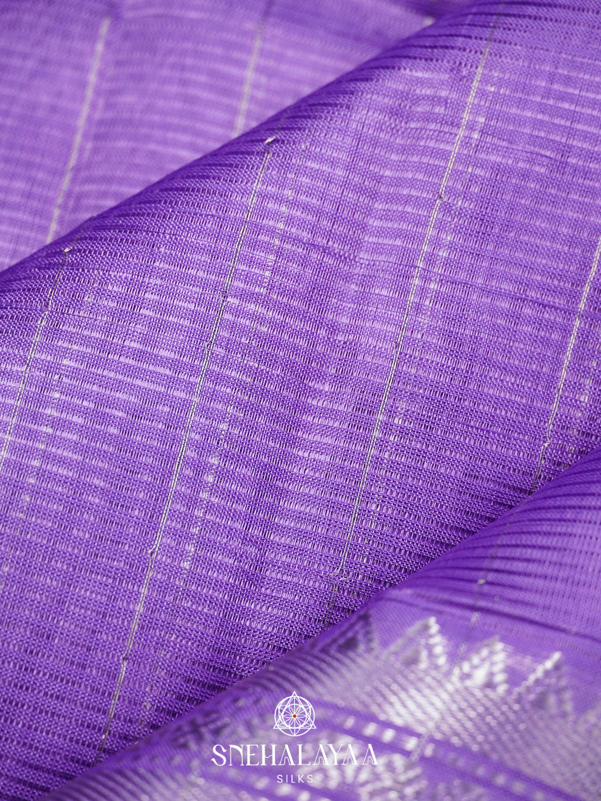 Lilac Mangalgiri Silk Cotton Saree