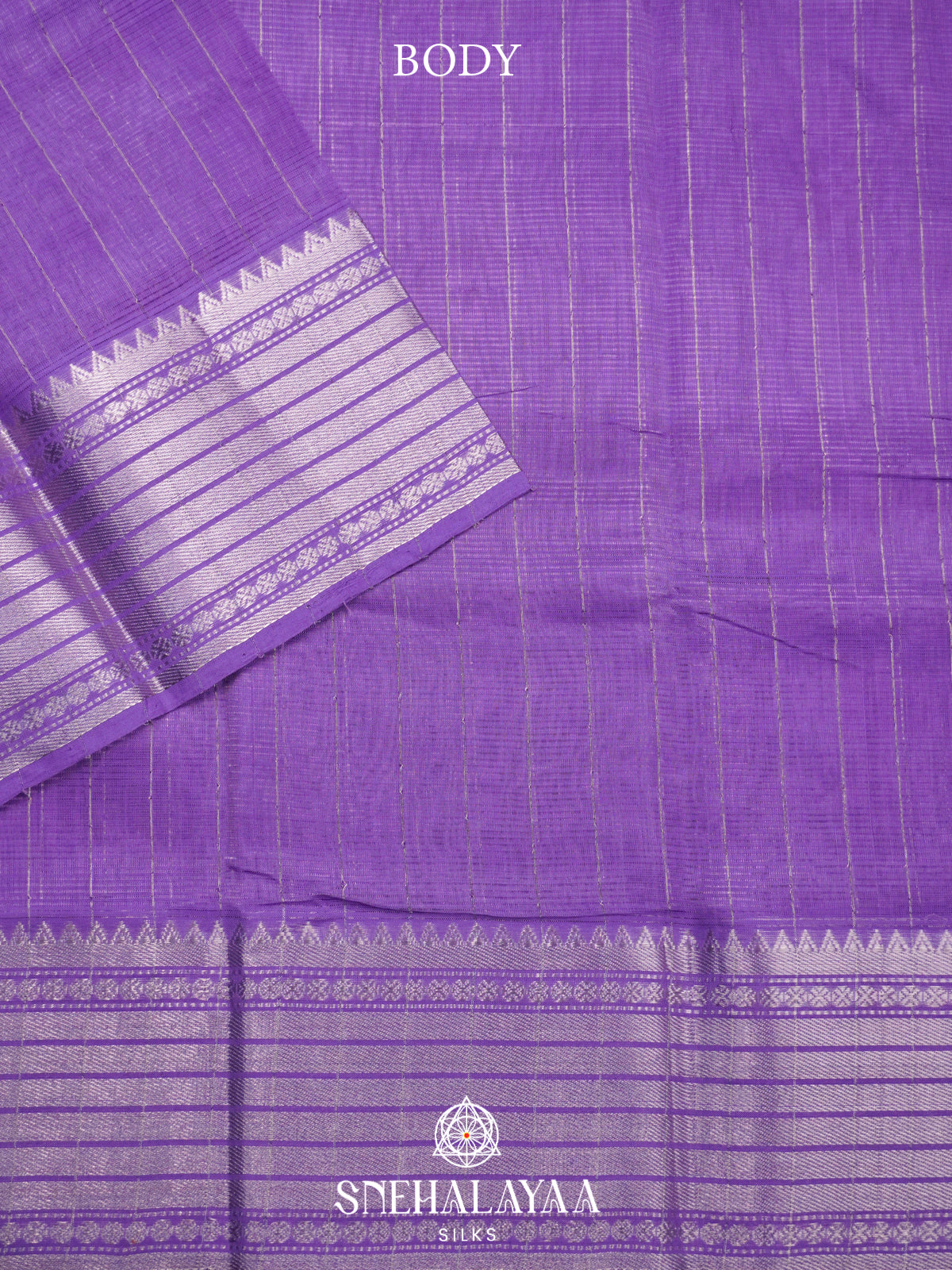 Lilac Mangalgiri Silk Cotton Saree