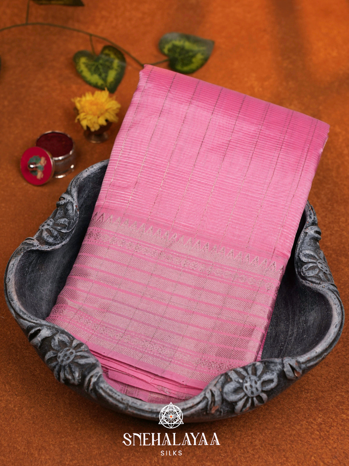 Pink Mangalgiri Silk Cotton Saree
