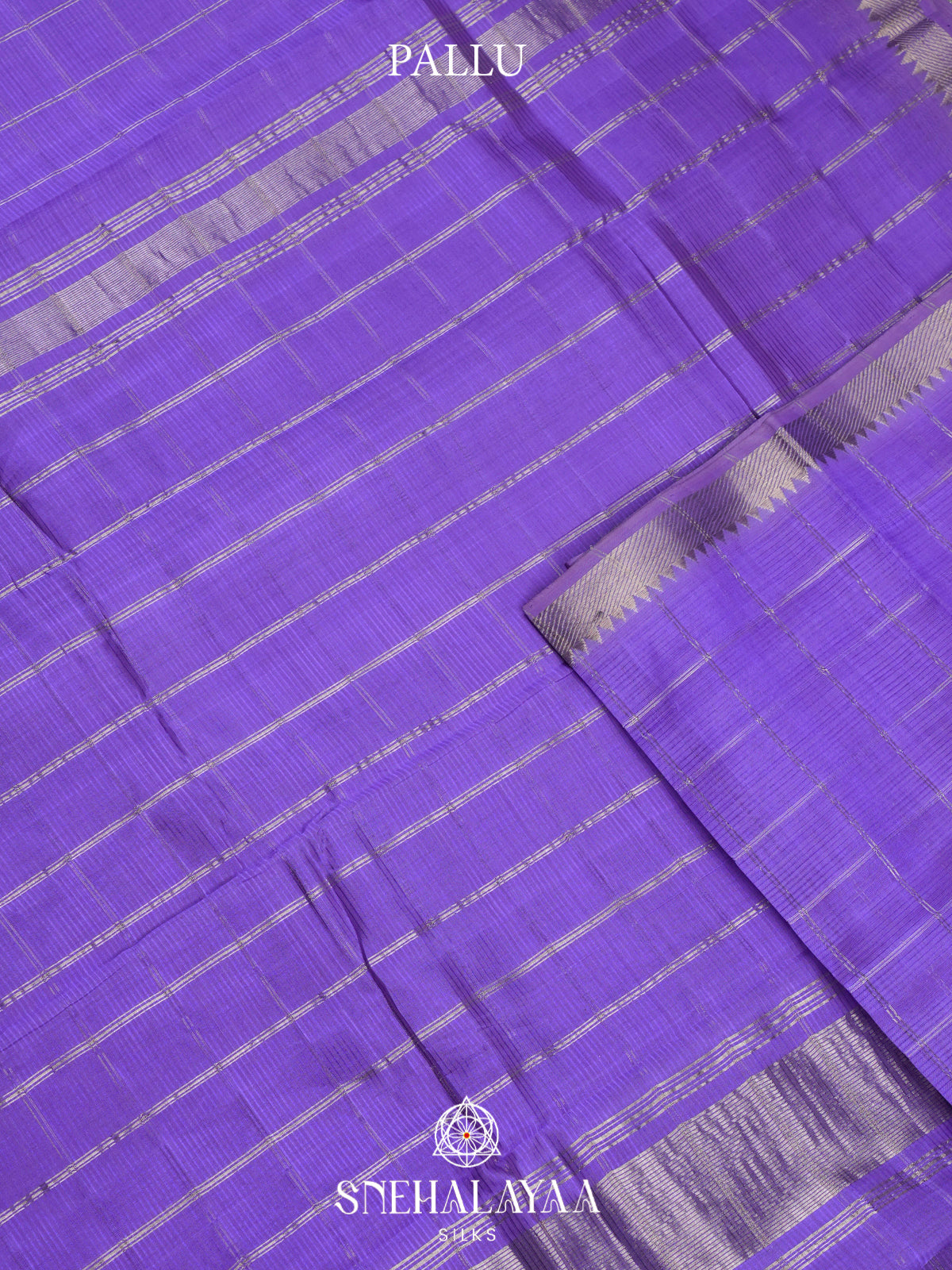 Lavender Purple Mangalagiri Silk Cotton Saree with Silver Zari Checks