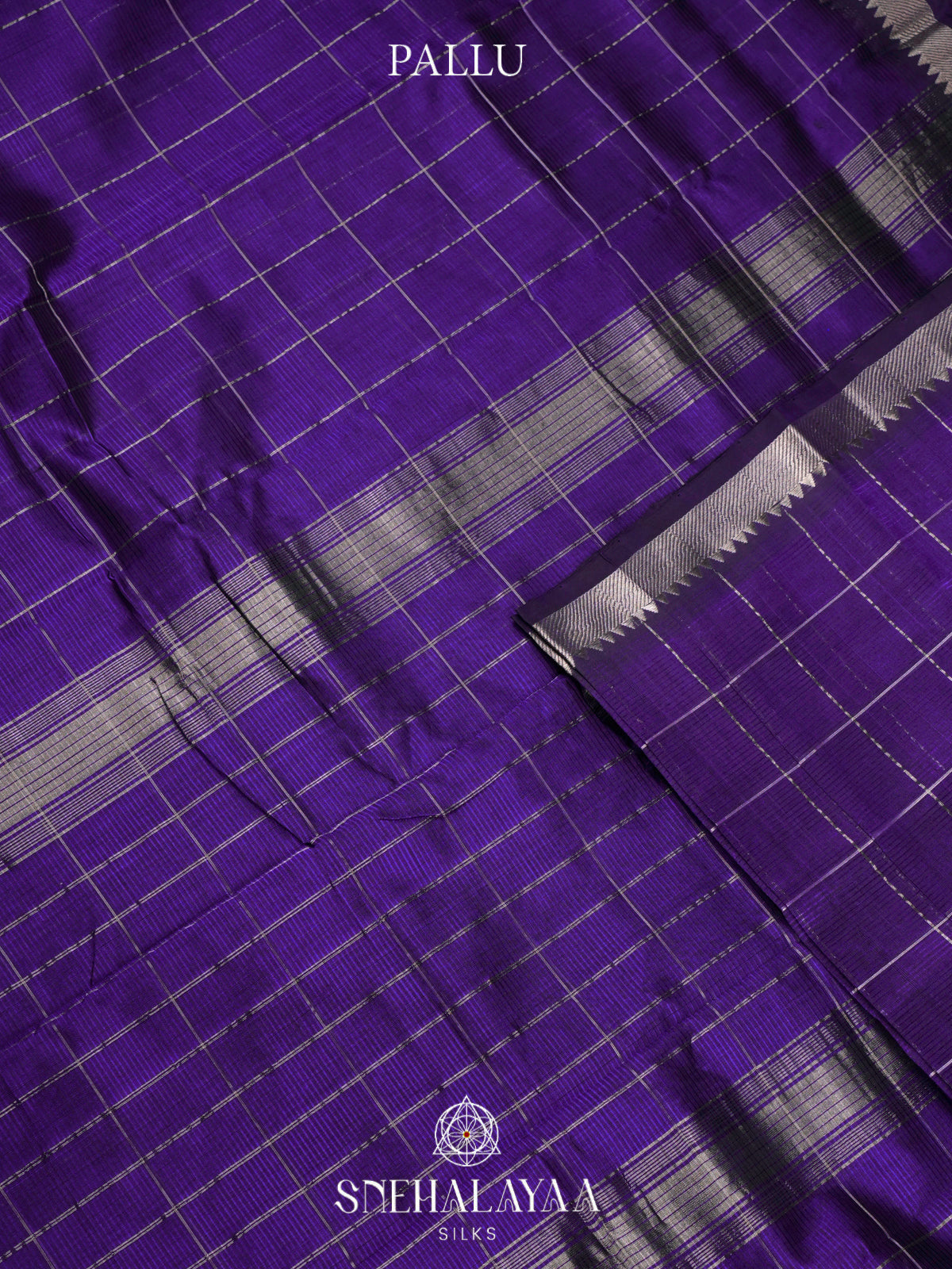 Purple Mangalagiri Silk Cotton Saree with Ikat Border