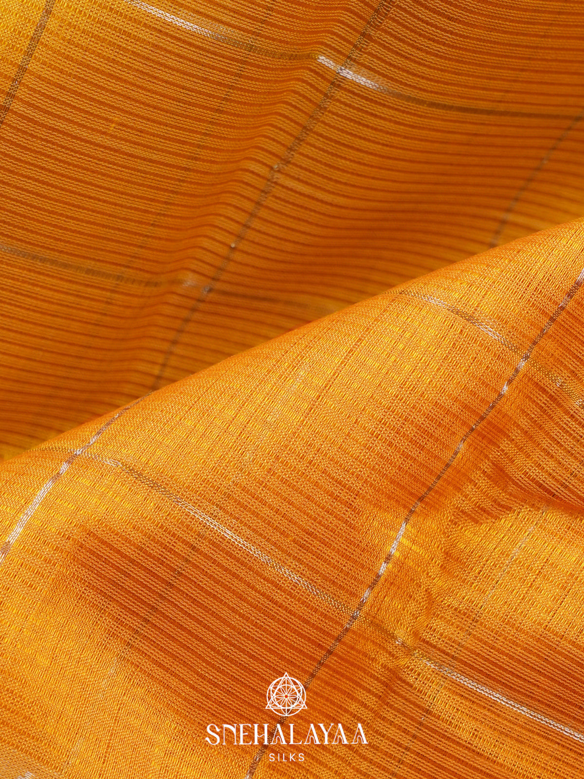 Mustard Yellow Mangalagiri Silk Cotton Saree with Ikat Border