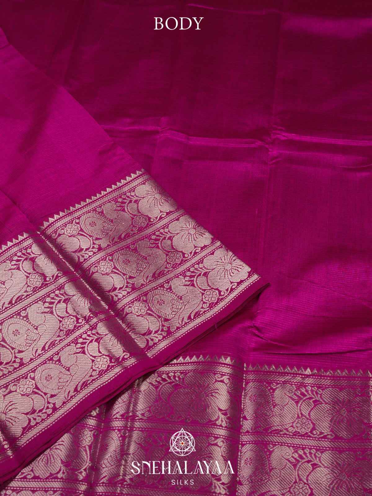 Pink Mangalagiri Silk Cotton Saree with Zari Border