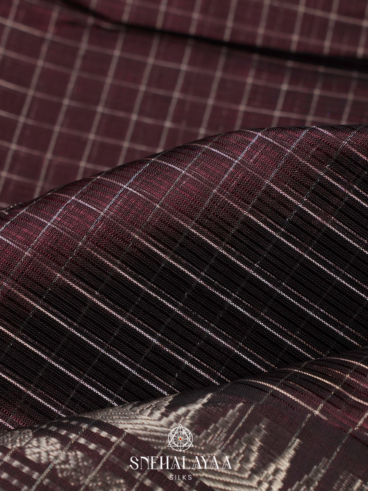 Brown Mangalagiri Silk Cotton Saree with Zari Border
