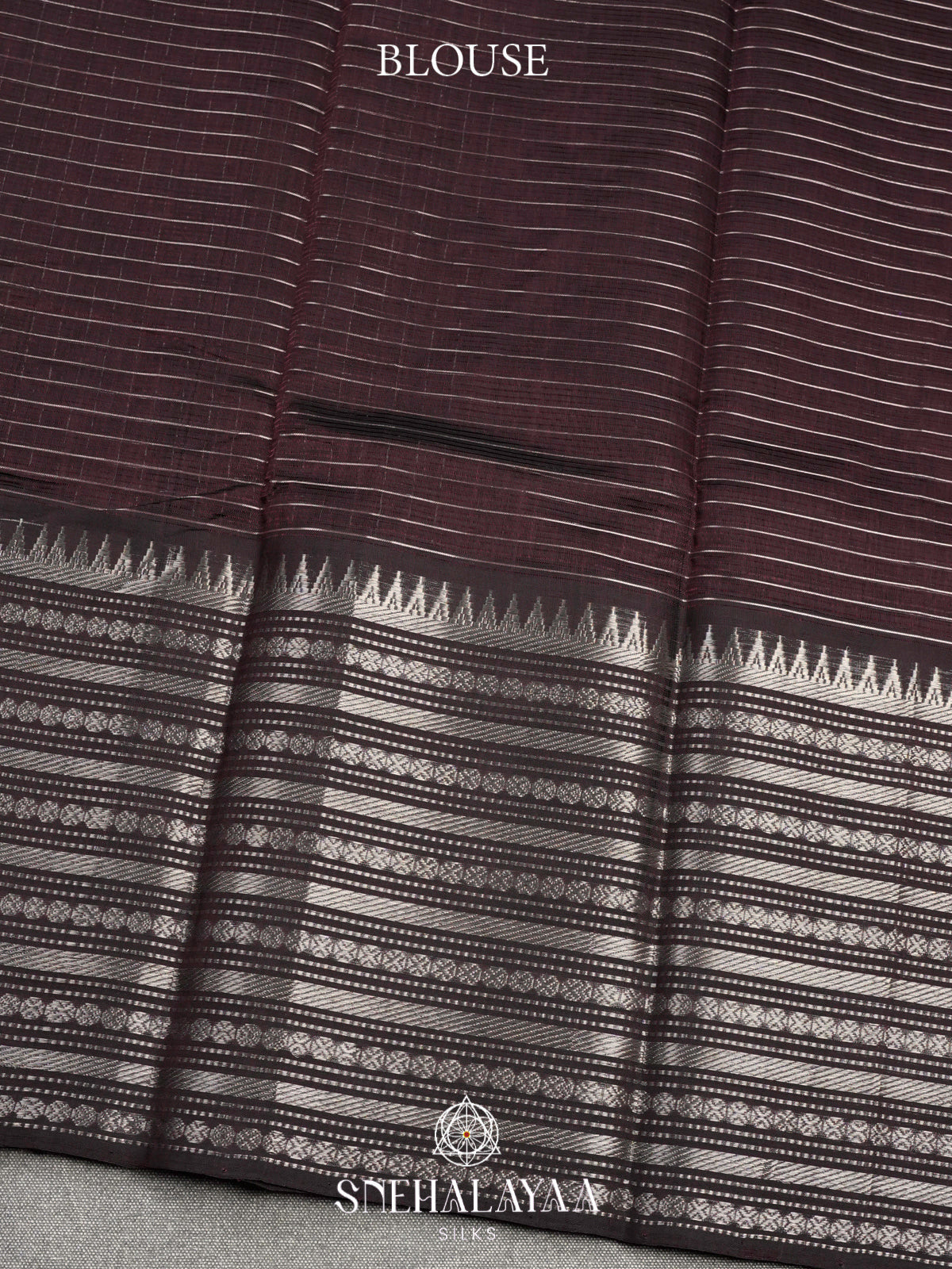 Brown Mangalagiri Silk Cotton Saree with Zari Border