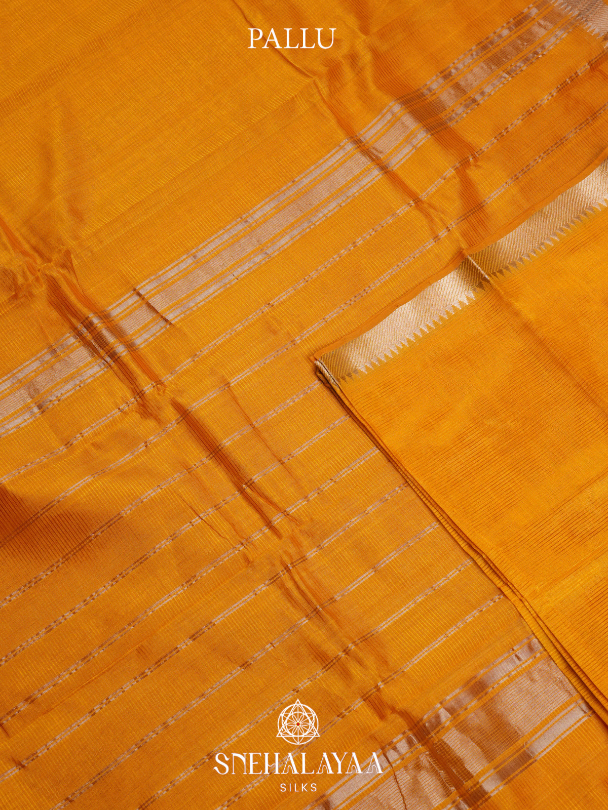 Yellow Mangalagiri Silk Cotton Saree with Zari Border