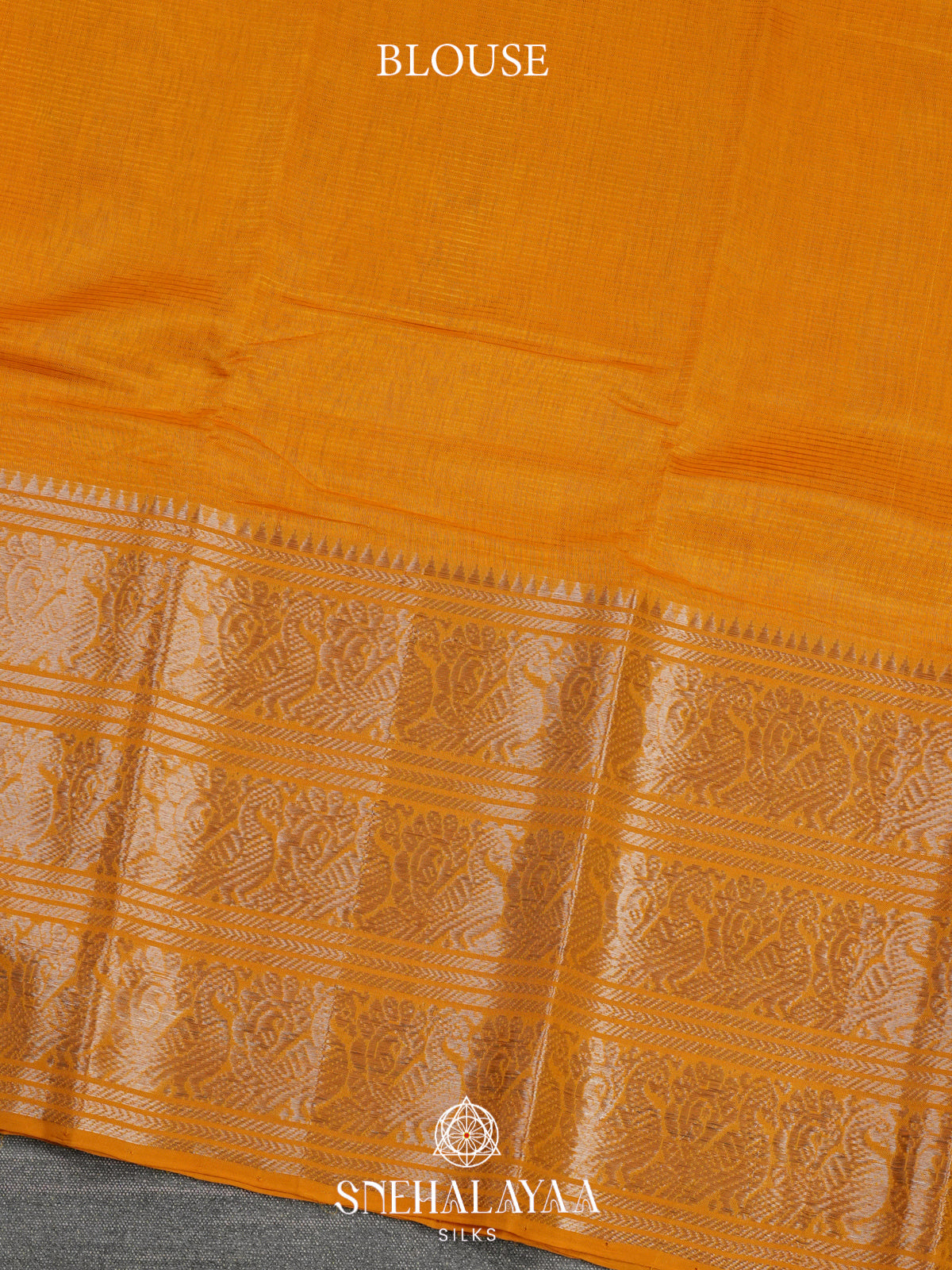 Yellow Mangalagiri Silk Cotton Saree with Zari Border
