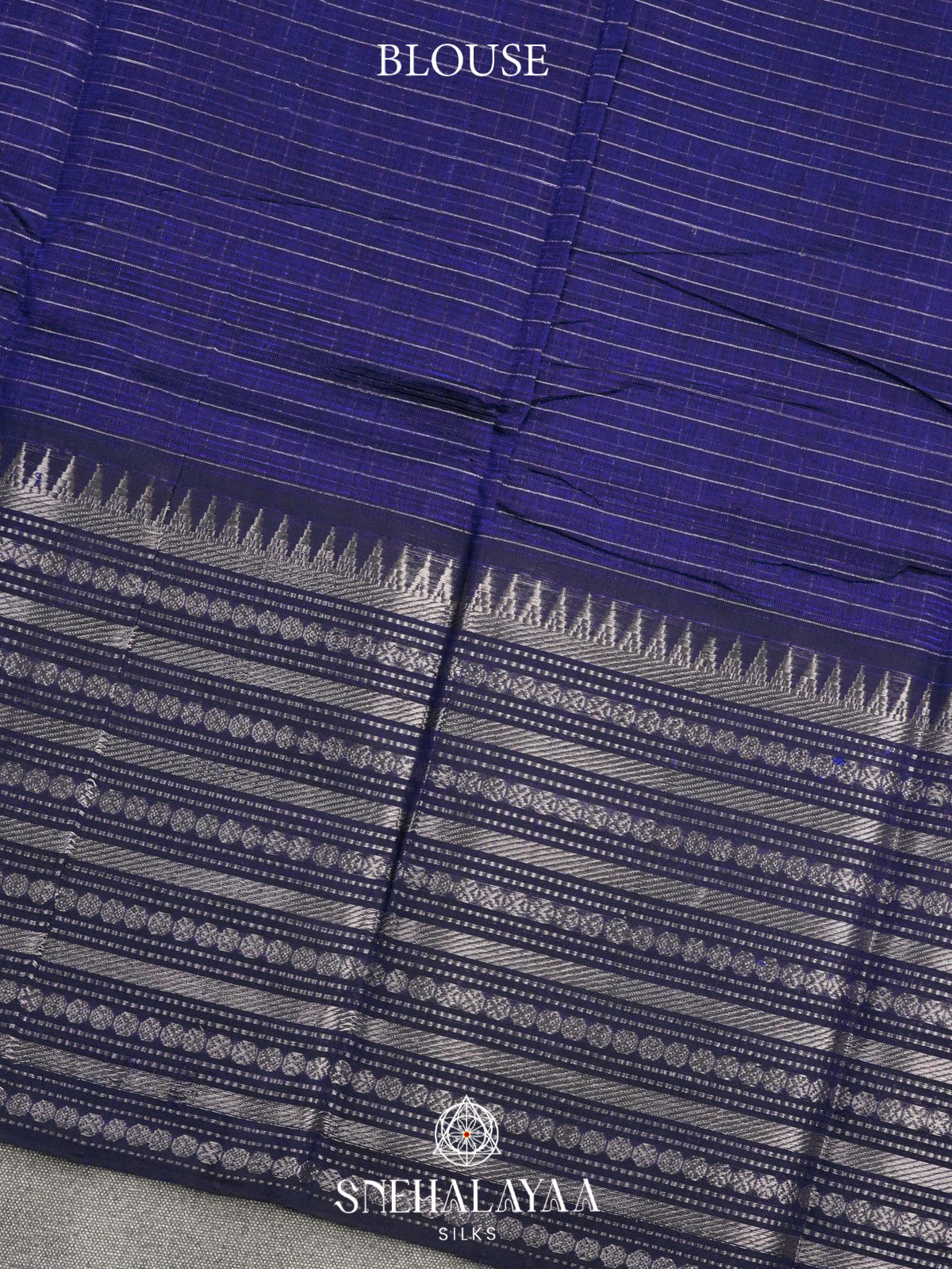 Blue Mangalagiri Silk Cotton Saree with Zari Border