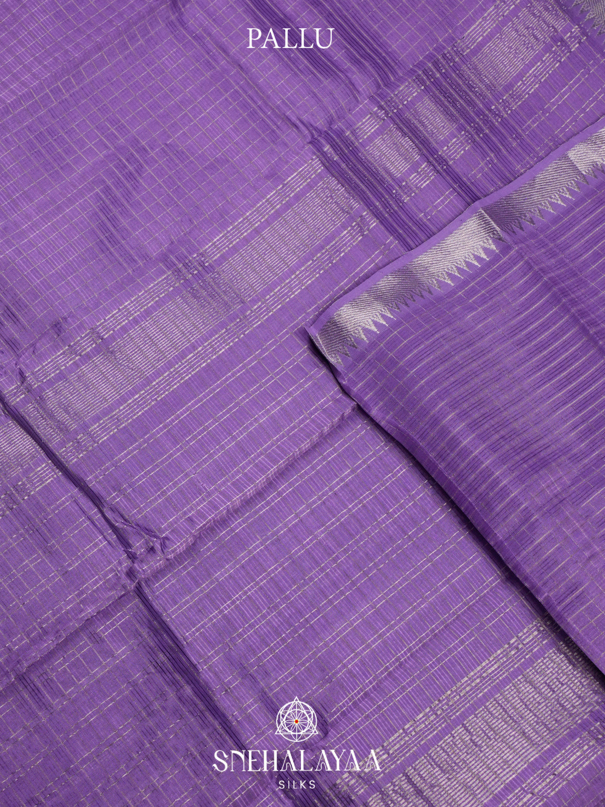 Lavender Mangalagiri Silk Cotton Saree with Zari Border