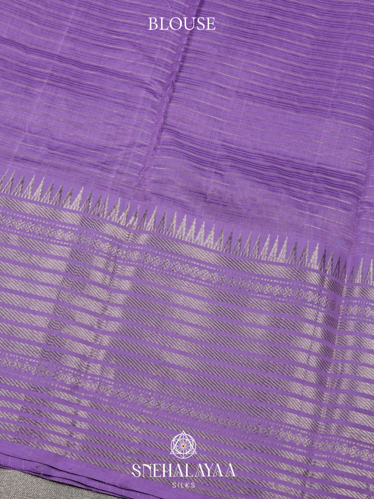 Lavender Mangalagiri Silk Cotton Saree with Zari Border