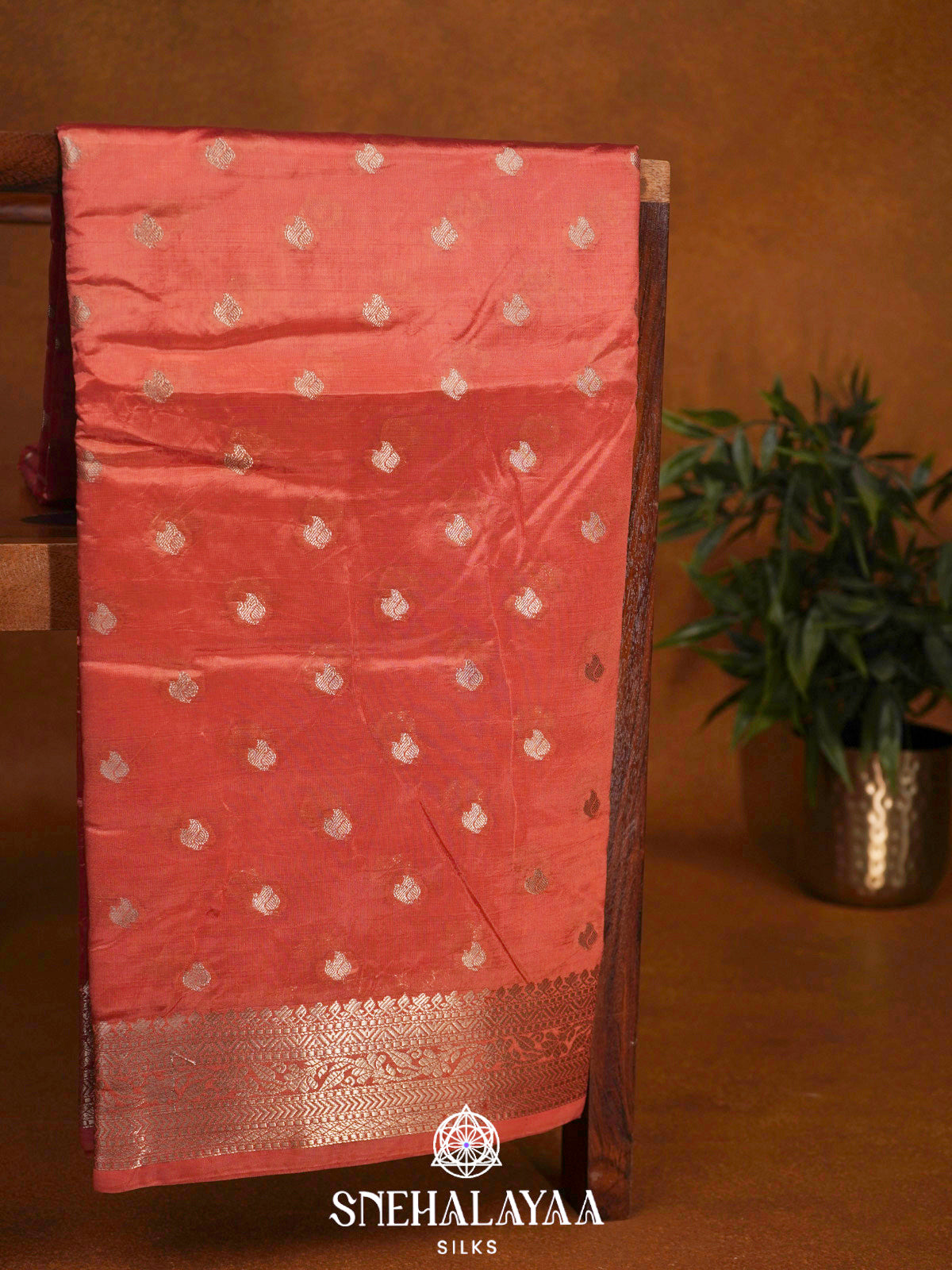Peach  Banaras Saree