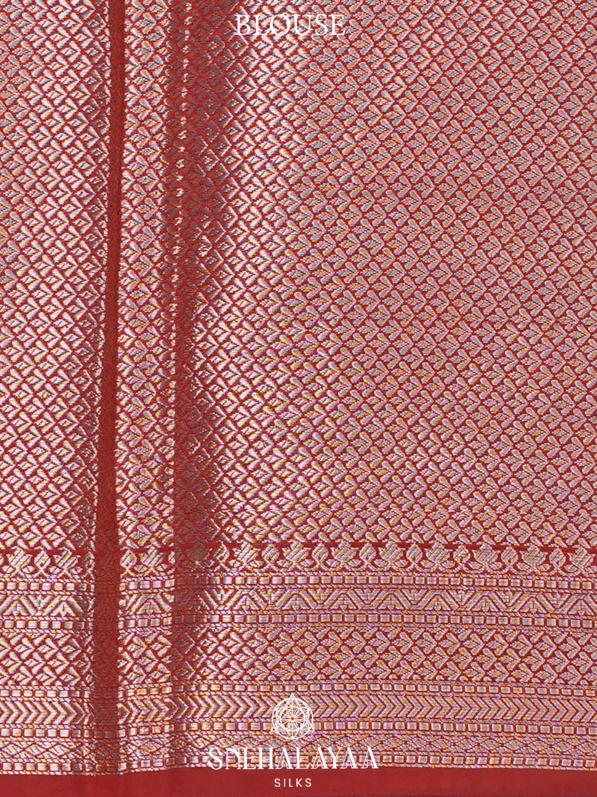 Coral Red  Banaras Saree