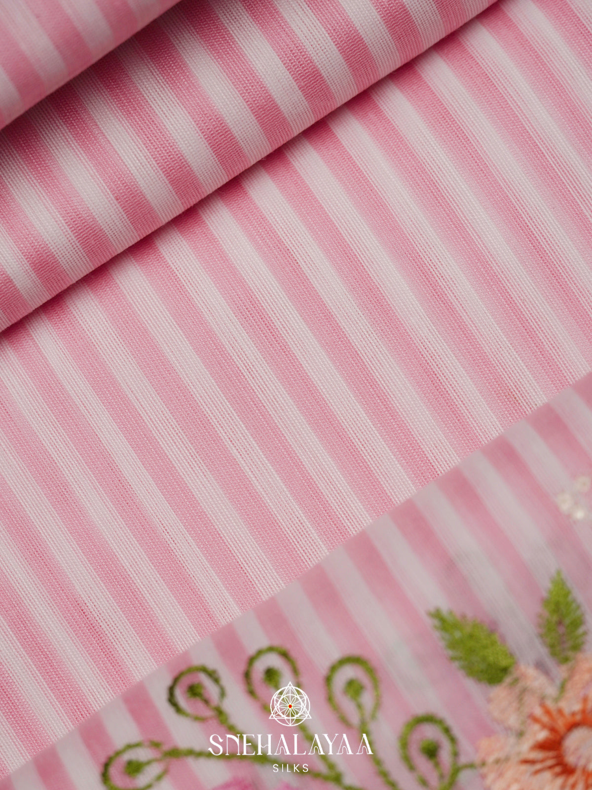 Pink Linen Saree