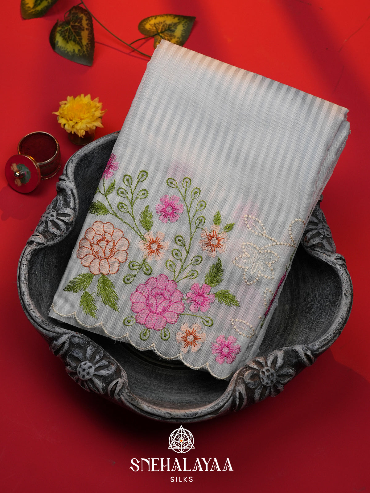 Grey Linen Saree