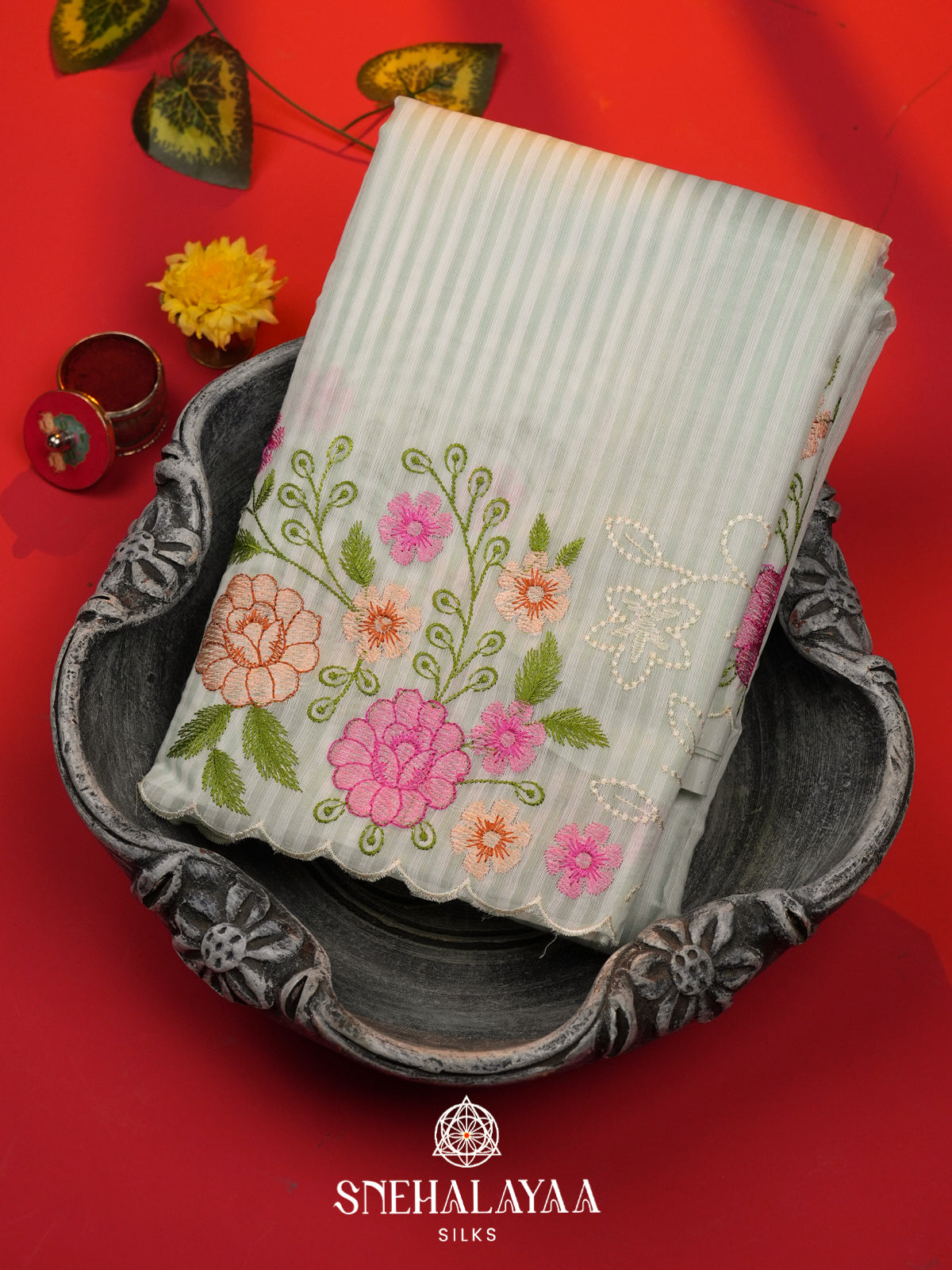 Grey Linen Saree