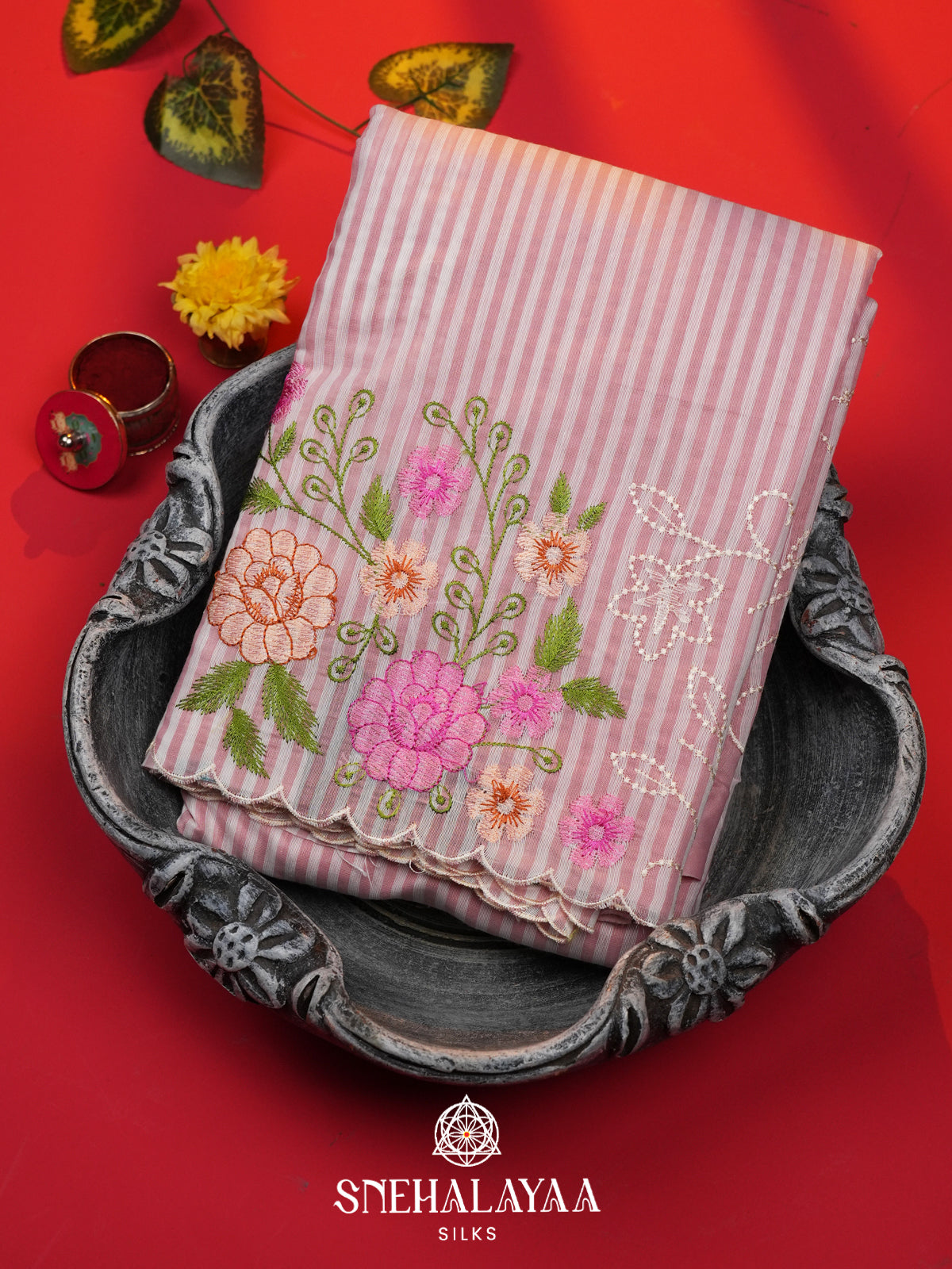 Pink Linen Saree