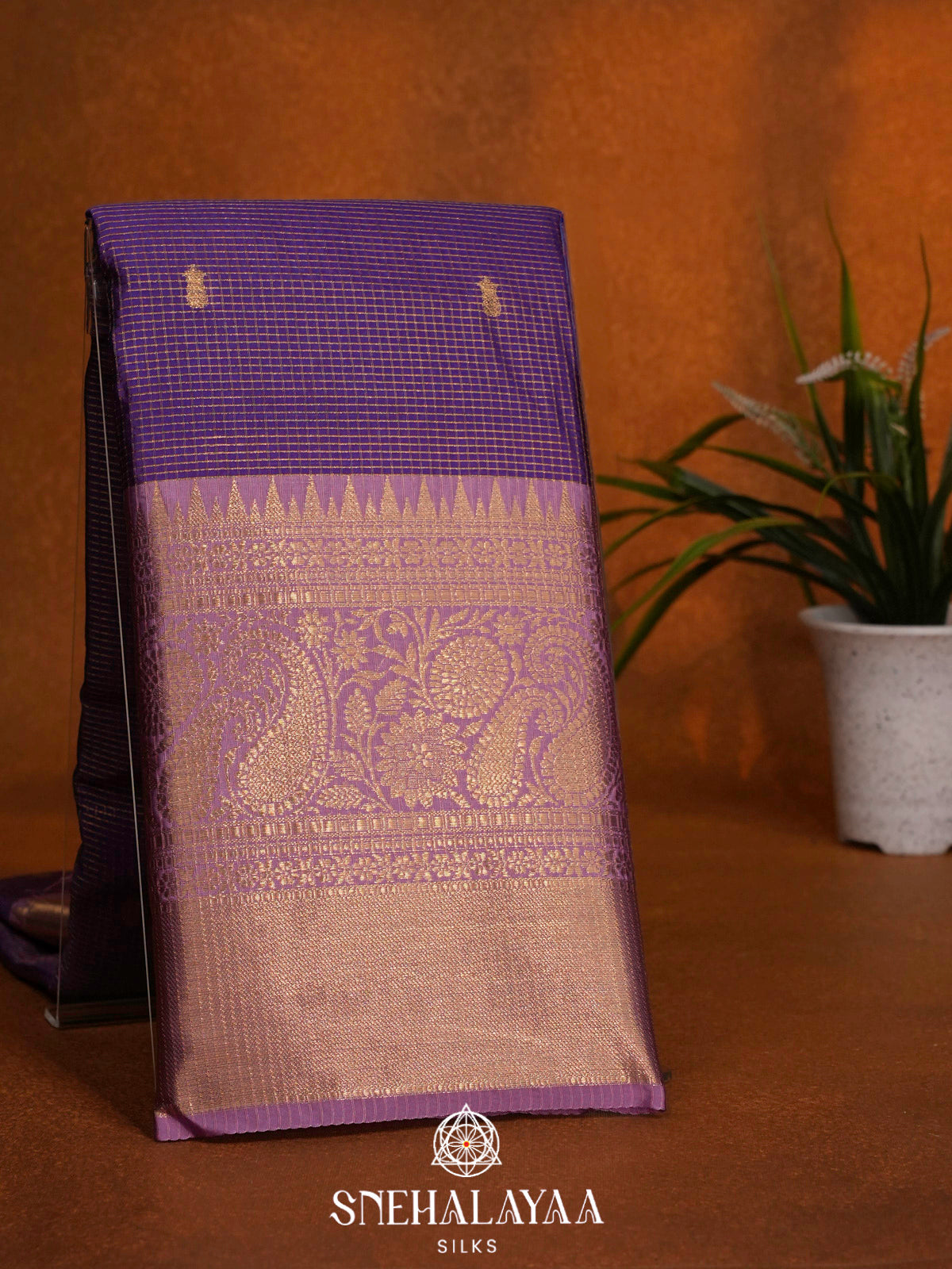 Violet  Art Silk Saree