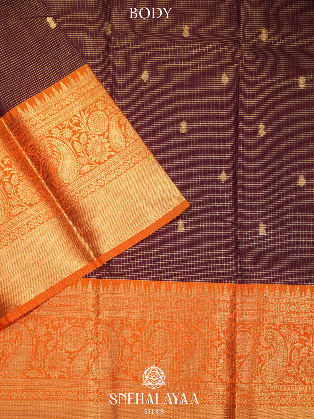 Chocolata Brown  Art Silk Saree