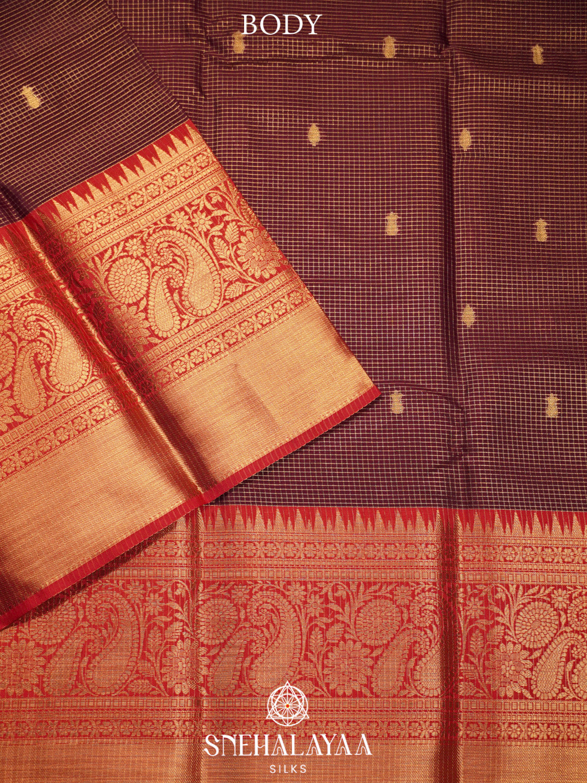 Chocolate Brown  Art Silk Saree