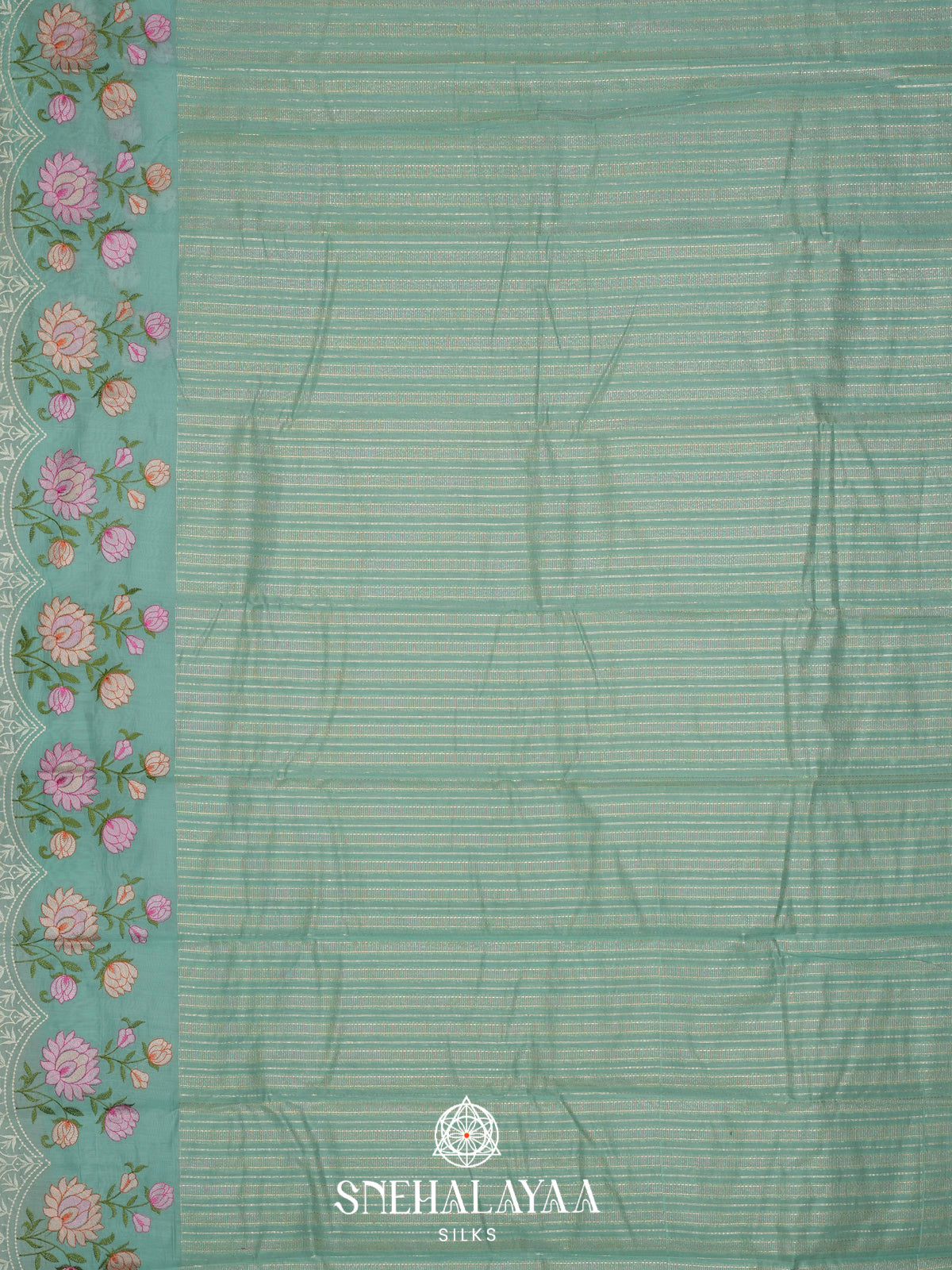 Teal Green Linen Saree