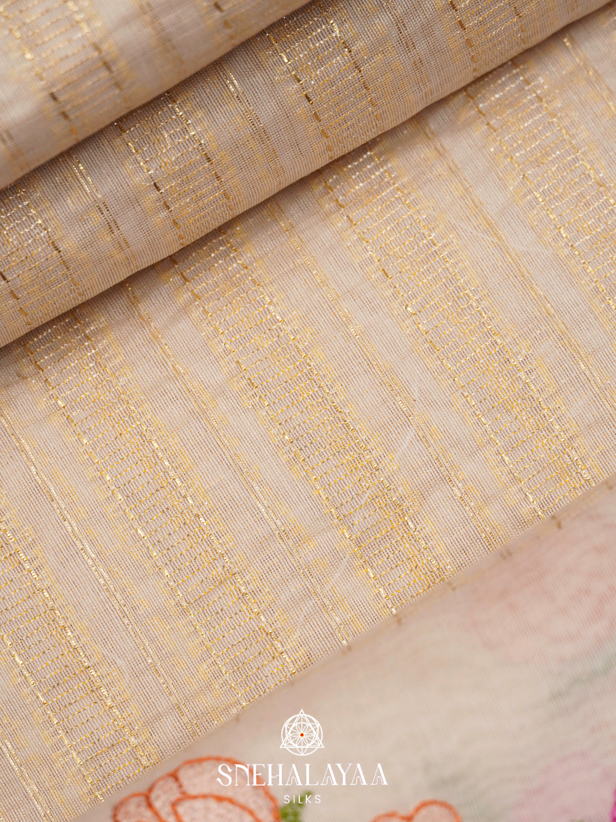 Beige Linen Saree
