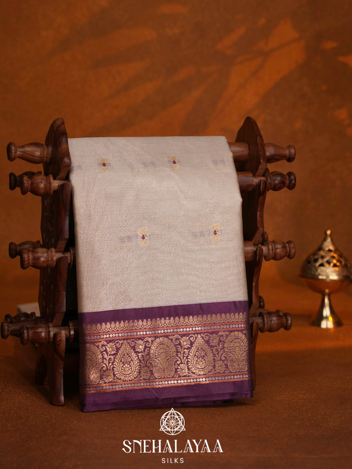 Cream  Art Silk Saree