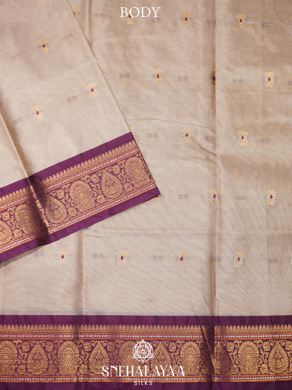 Cream  Art Silk Saree