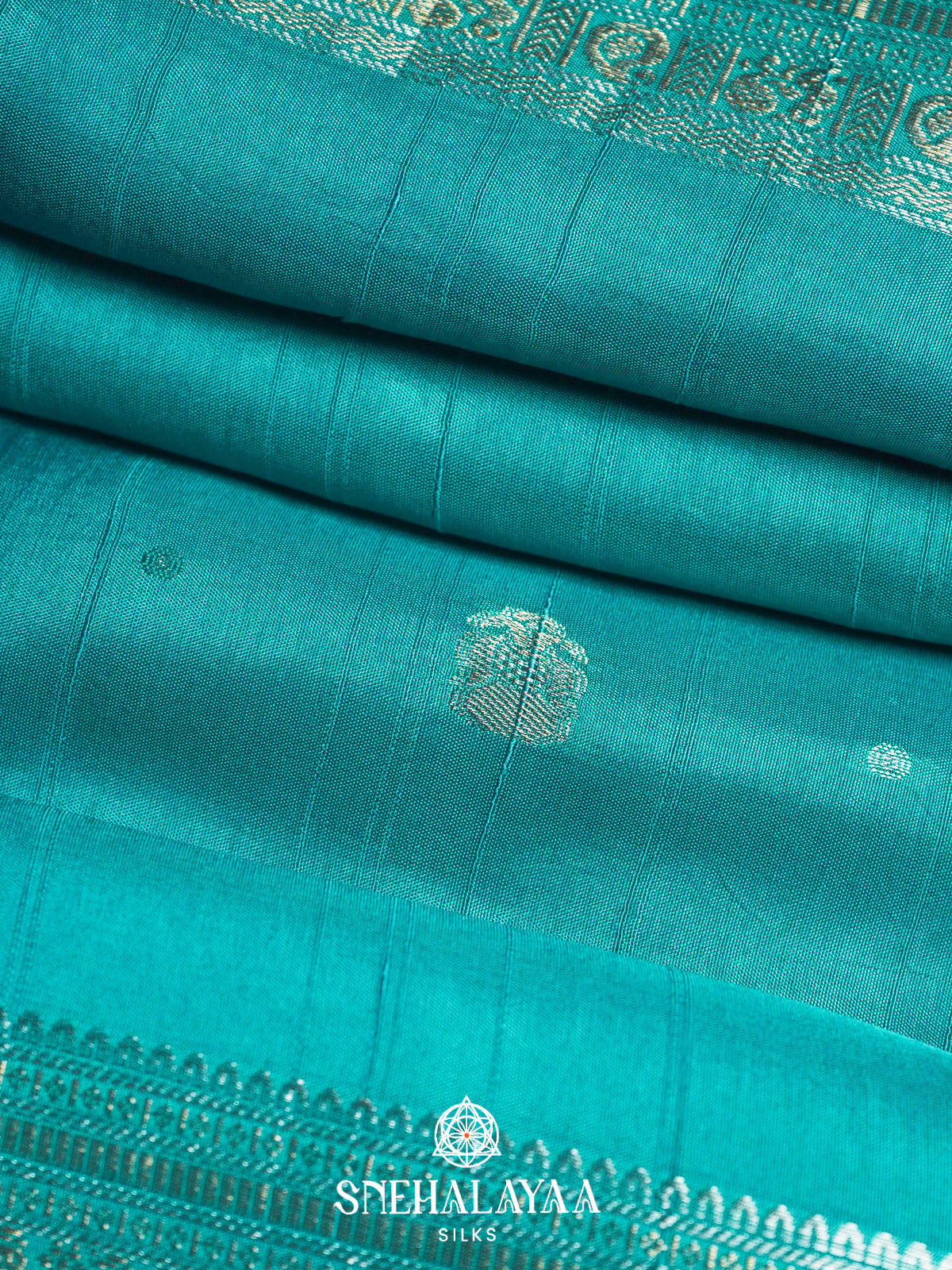 Teal Blue Dola Saree