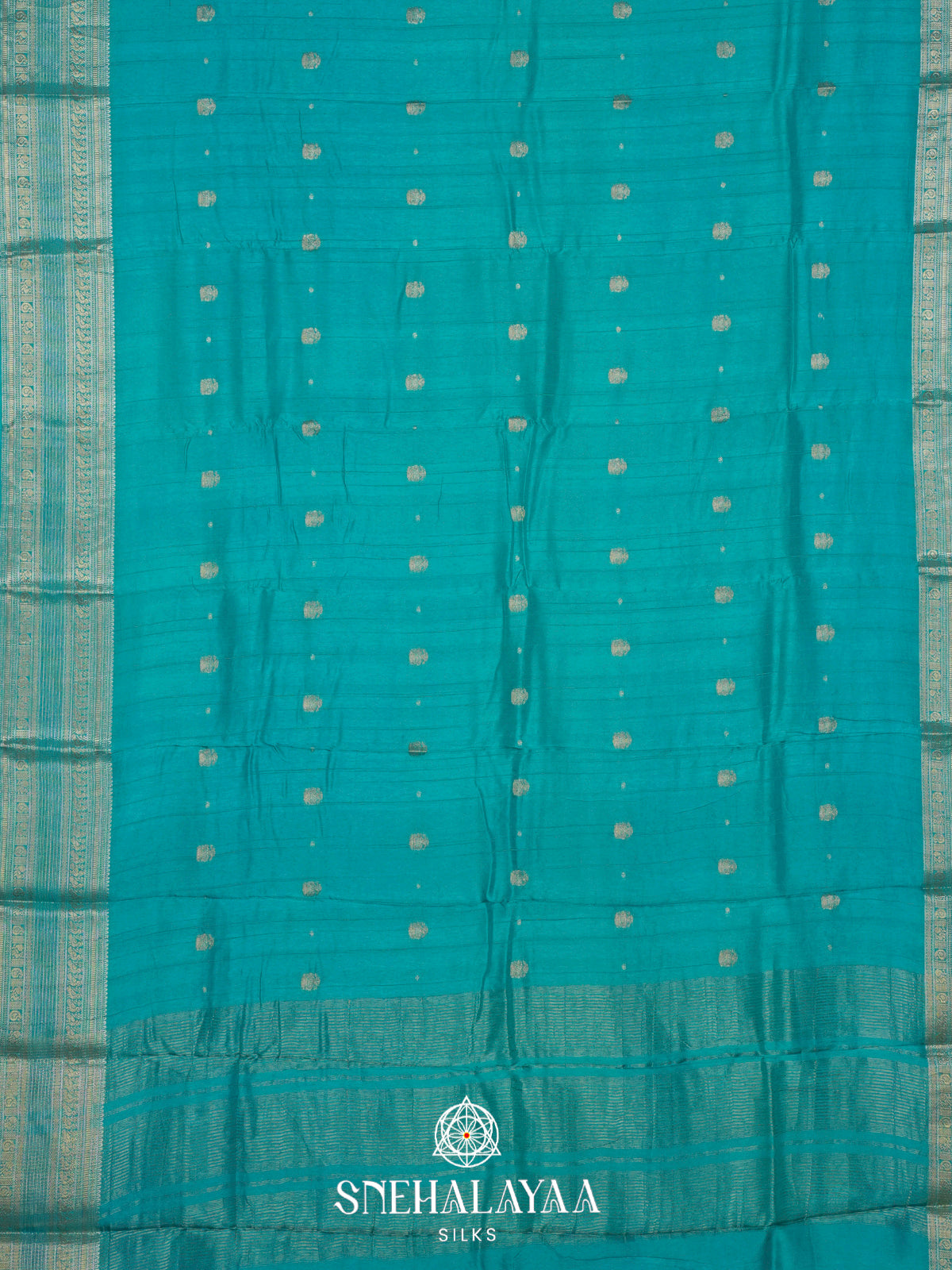 Teal Blue Dola Saree