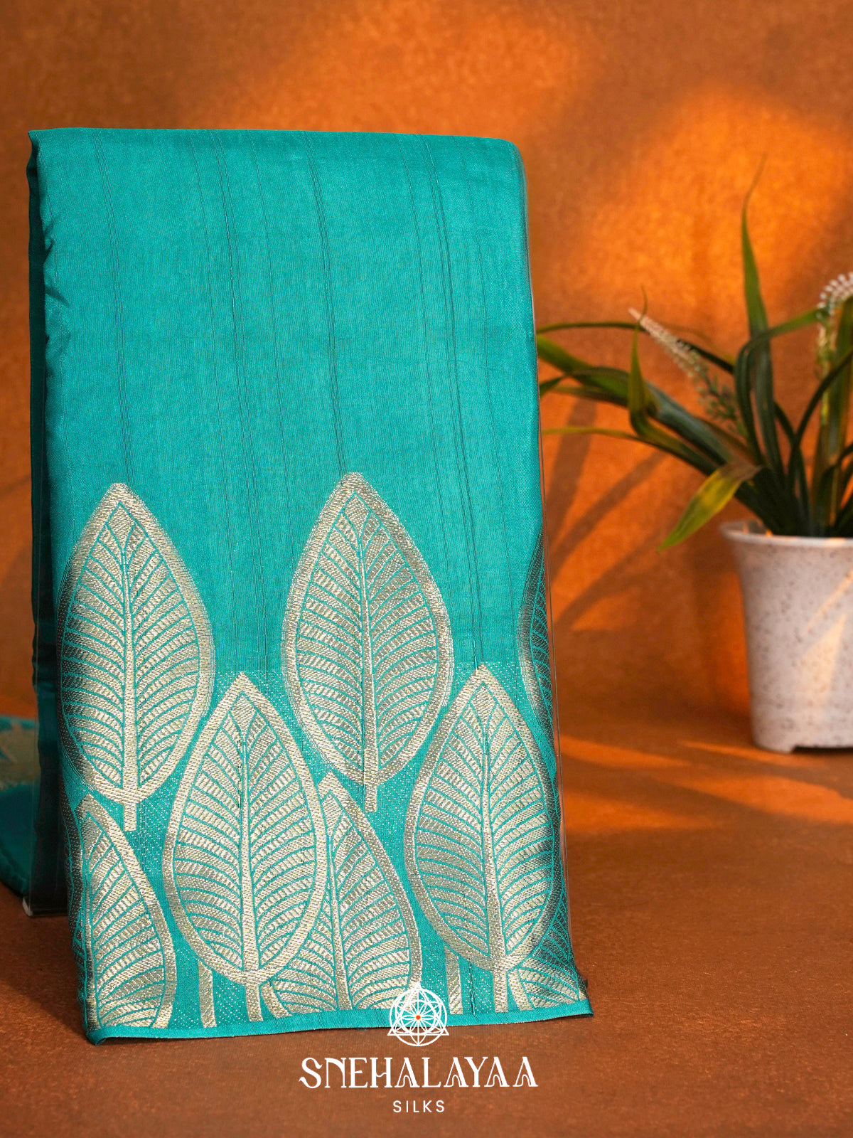Aqua Blue Dola Saree