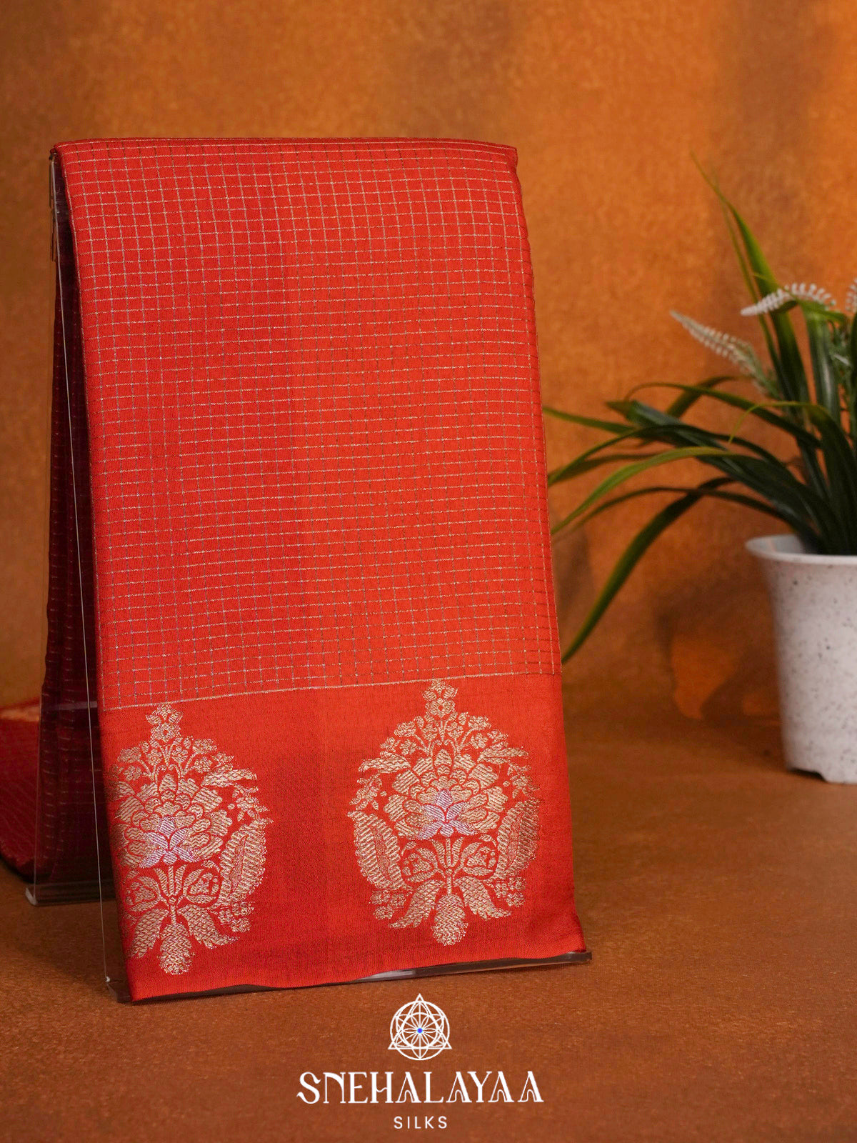 Orange  Banaras Saree
