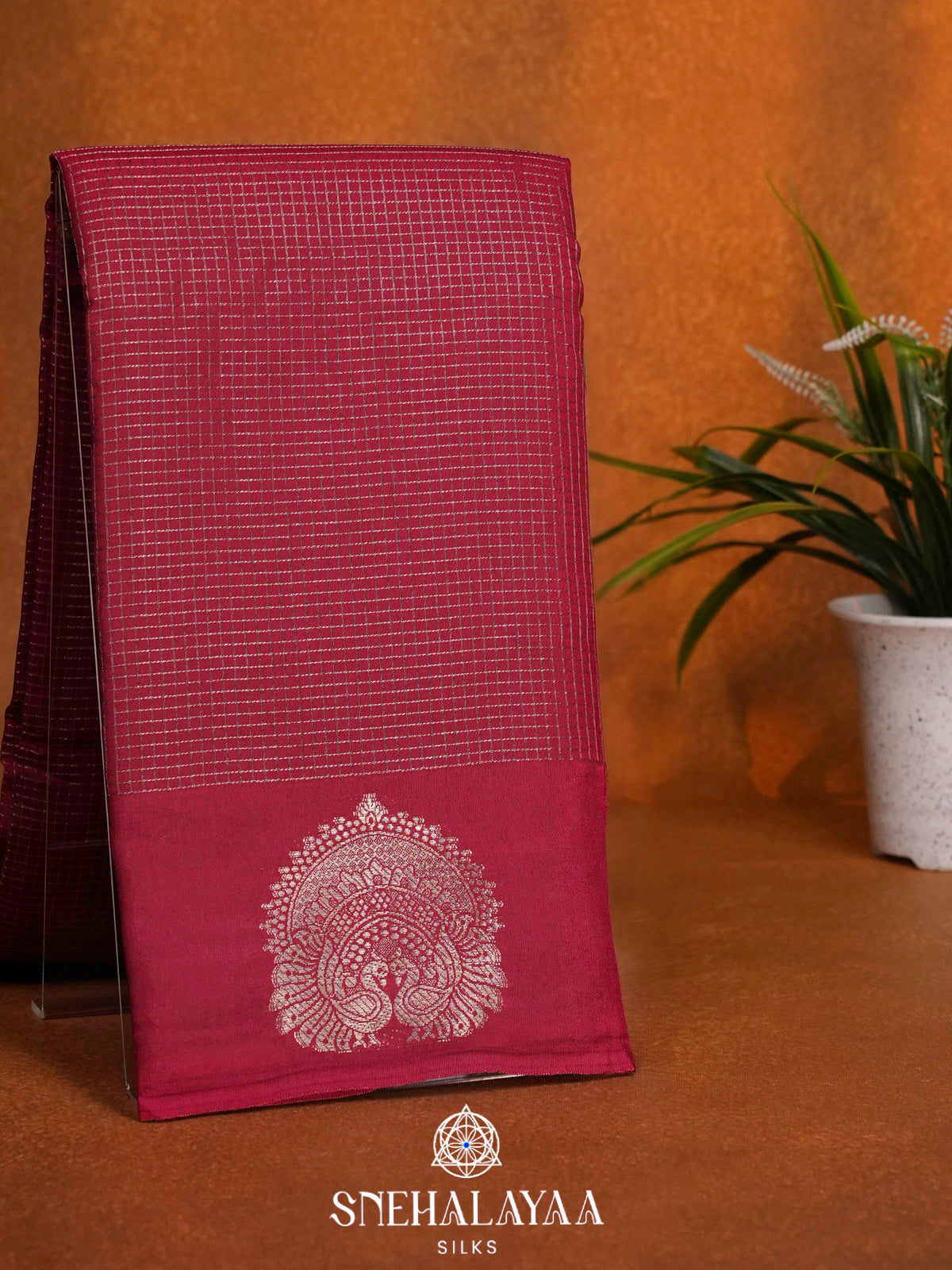 Rani Pink  Banaras Saree
