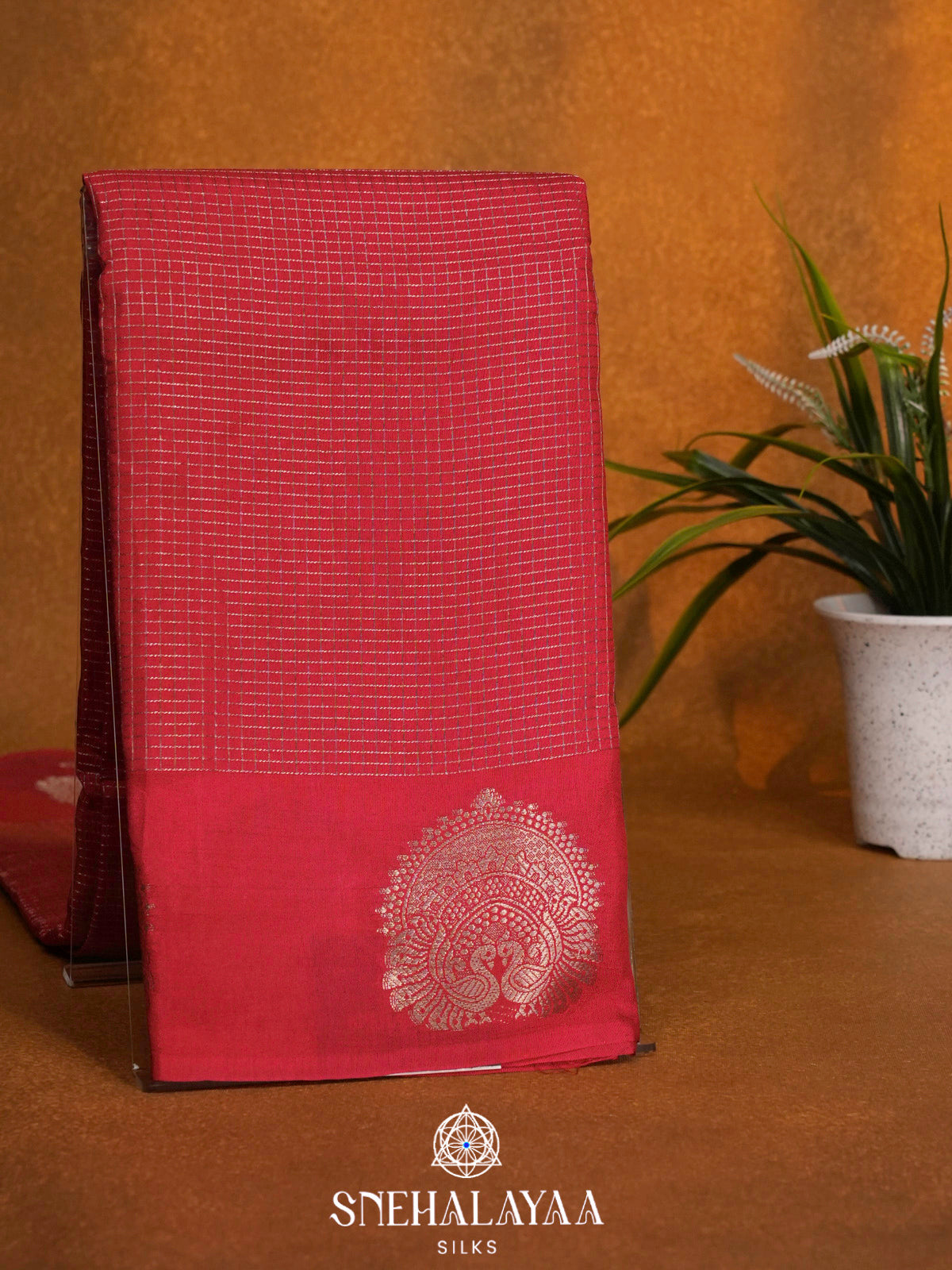 Rani Pink  Banaras Saree