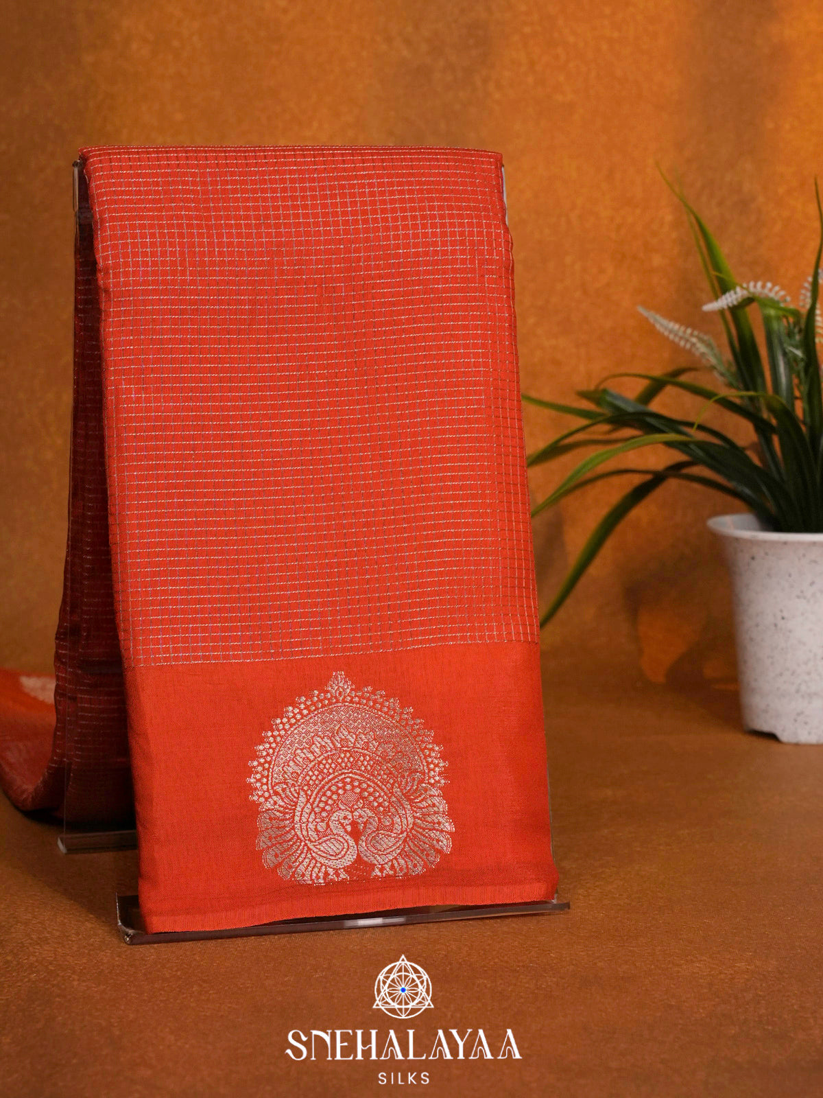 Orange  Banaras Saree