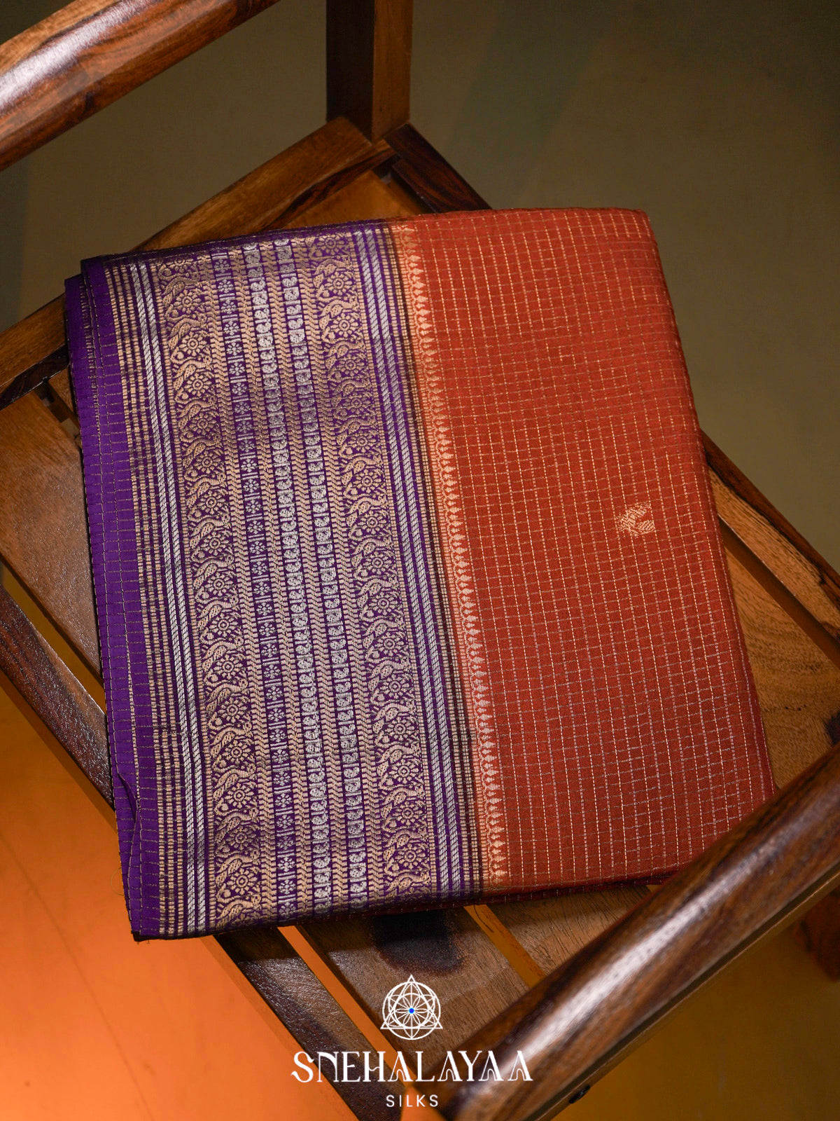 Burnt Orange  Banaras Saree